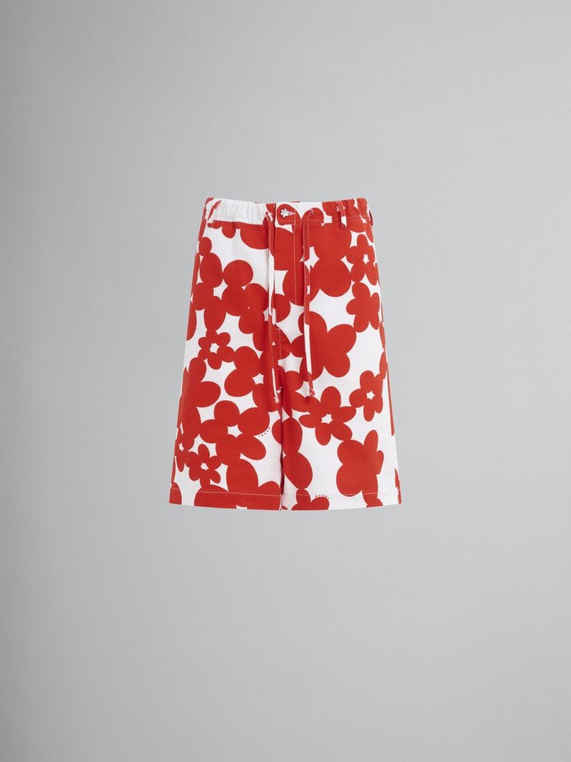 Marni o1f1d3z0326 Bermuda Shorts in White/Red Size US 36 / EU 52 - 1 Thumbnail
