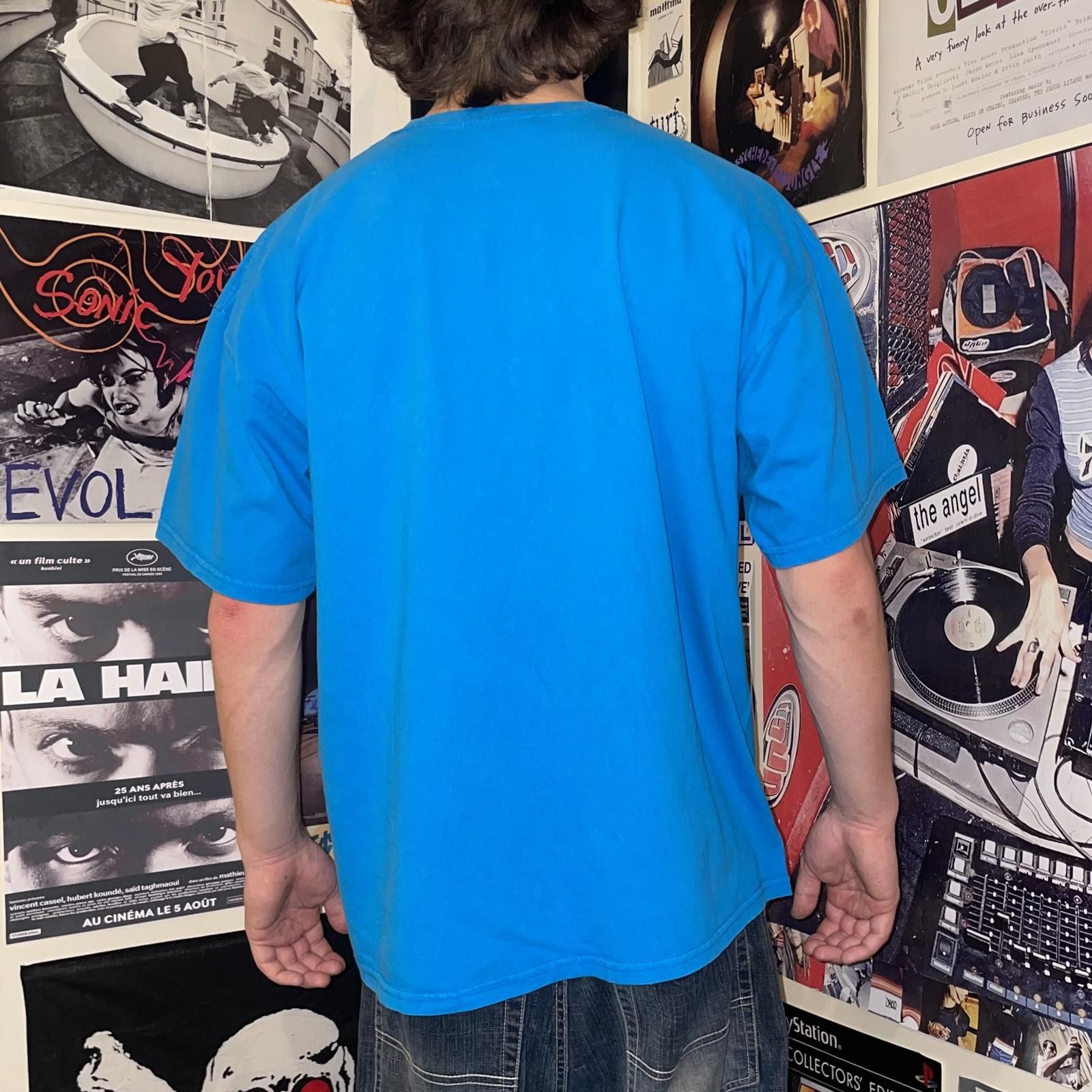 Designer Original Battle Gear 90s Blue Skull T-Shirt XL Size US XL / EU 56 / 4 - 9 Thumbnail