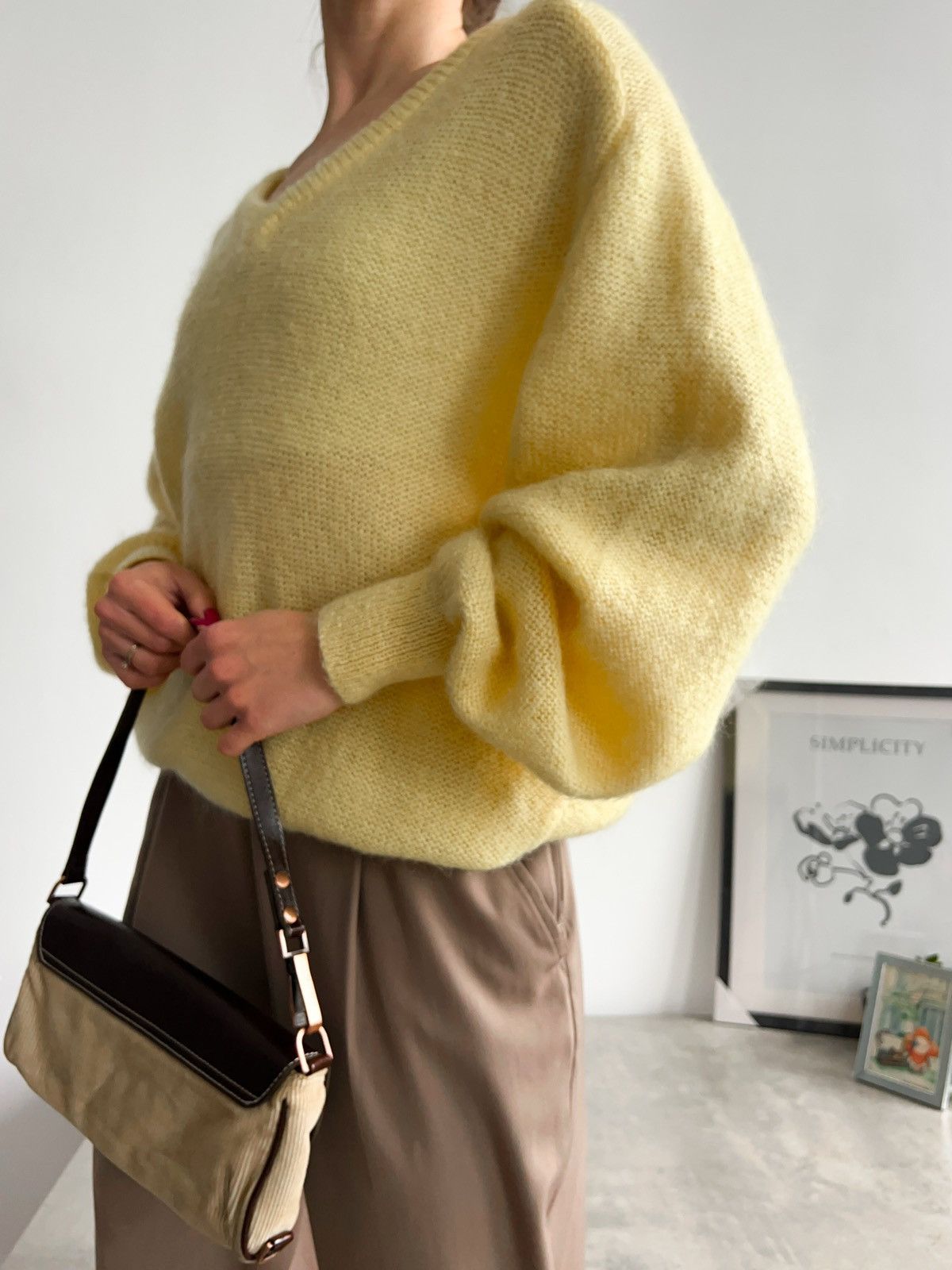 Vintage Beautiful Yellow Vintage Wool Alpaca Sweater Italian Size M / US 6-8 / IT 42-44 - 5 Thumbnail