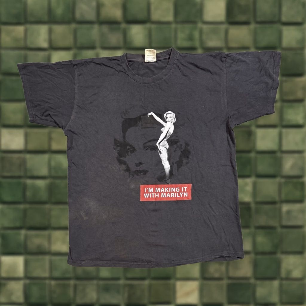 Vintage Marilyn Monroe Graphic T-Shirt "I’m Making It With Marilyn" Size Large Gray Size US L / EU 52-54 / 3 - 1 Thumbnail