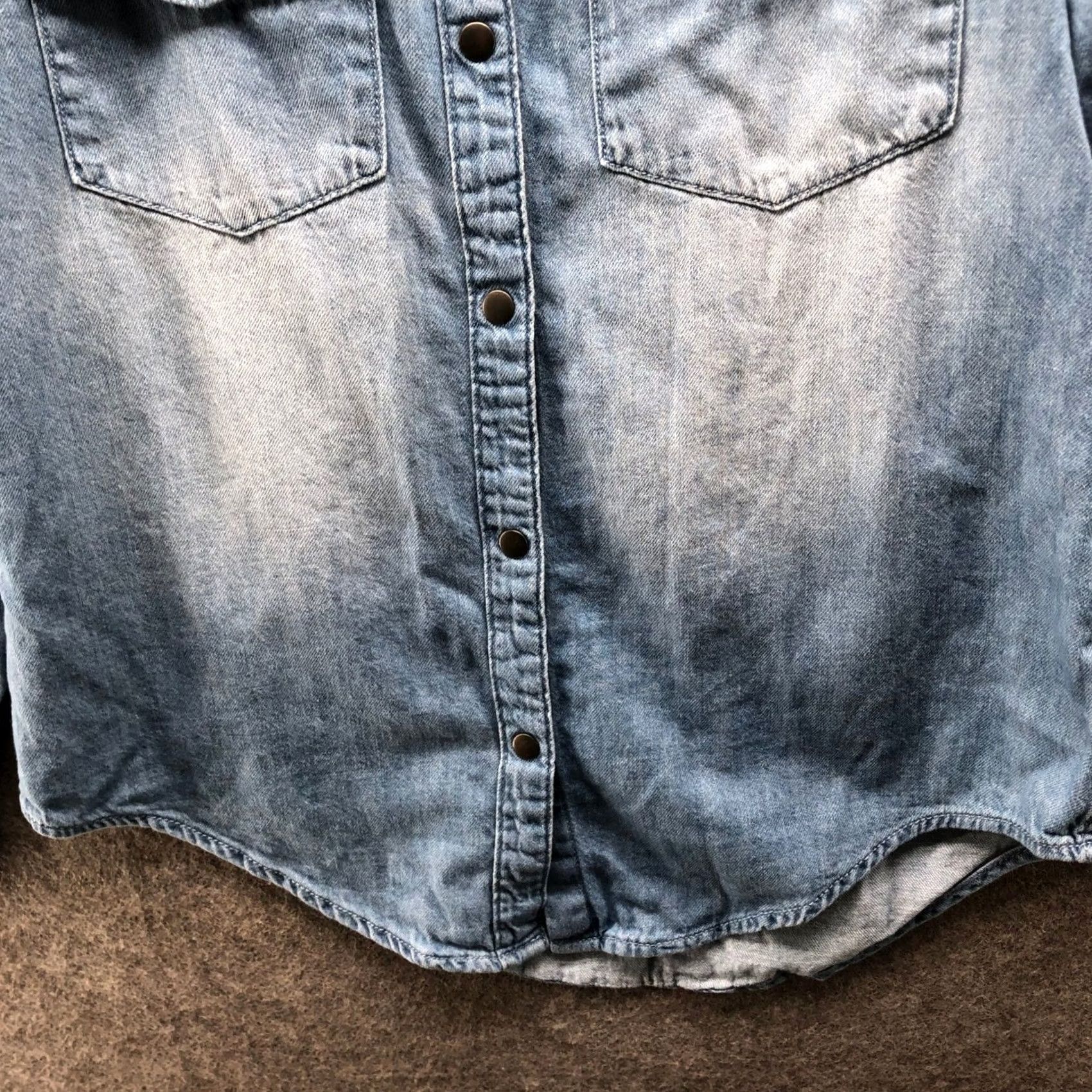 Vintage VINTAGE Lola River Chambray Long Sleeve Shirt Womens S Blue Snap Button Western Size S / US 4 / IT 40 - 4 Thumbnail