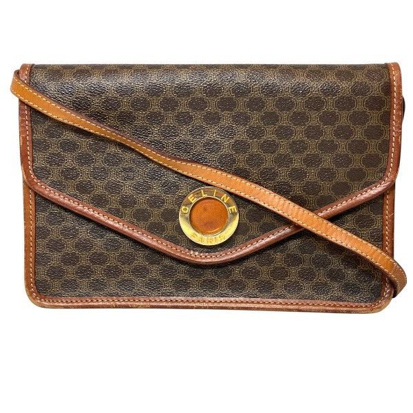Celine Celine Macadam Leather Shoulder Bag Leather Shoulder Bag M90 Duty Free For Usa in Brown, Women's