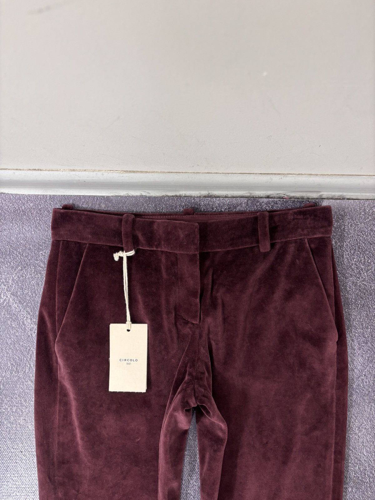 Circolo 1901 Circolo 1901 Women’s NWT Burgundy Velour Velvet Chino Pants Size 26" / US 2 / IT 38 - 5 Thumbnail