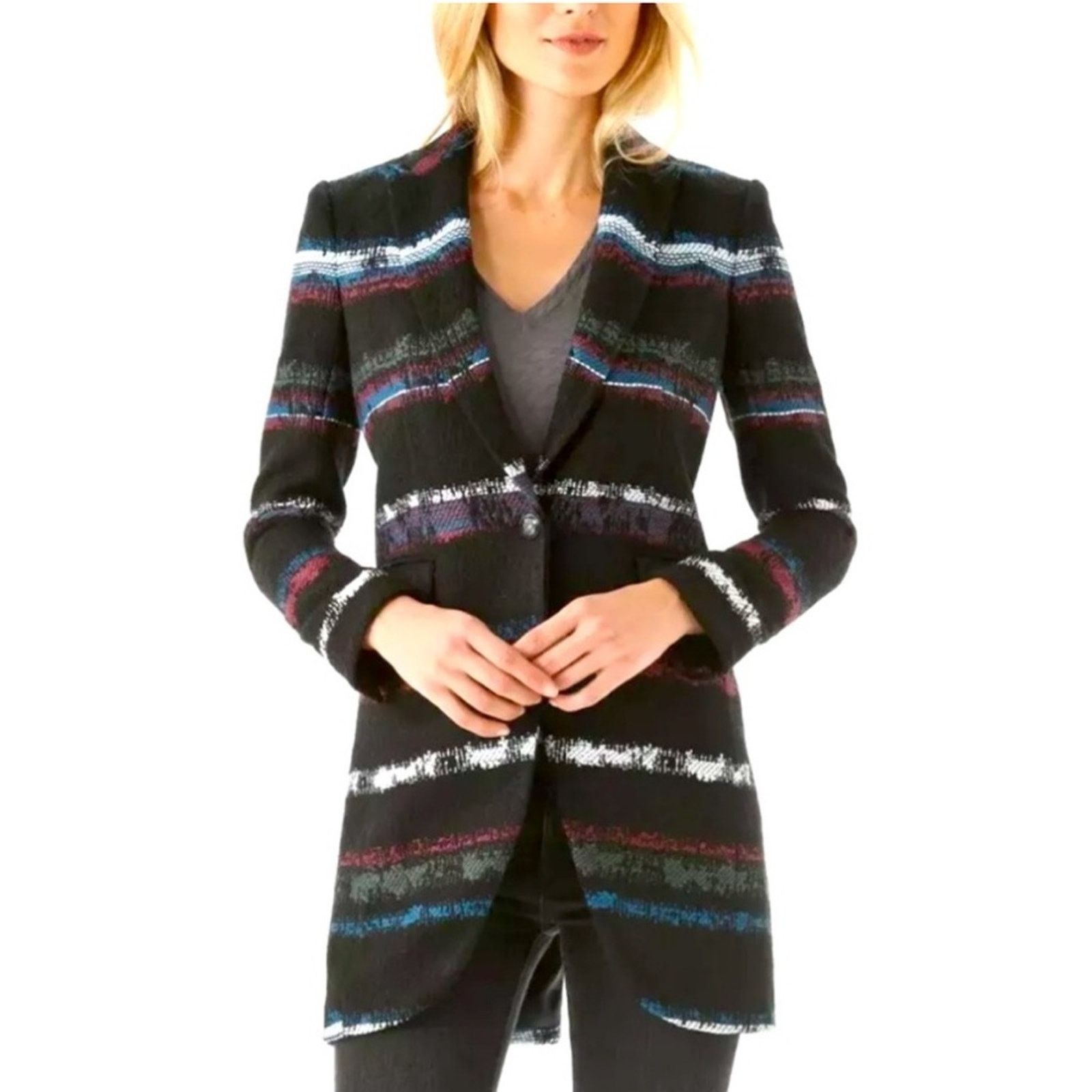 Rag & Bone Rag & Bone Mohair Blend Striped Jacket Blazer - XS Size XS / US 0-2 / IT 36-38 - 1 Thumbnail