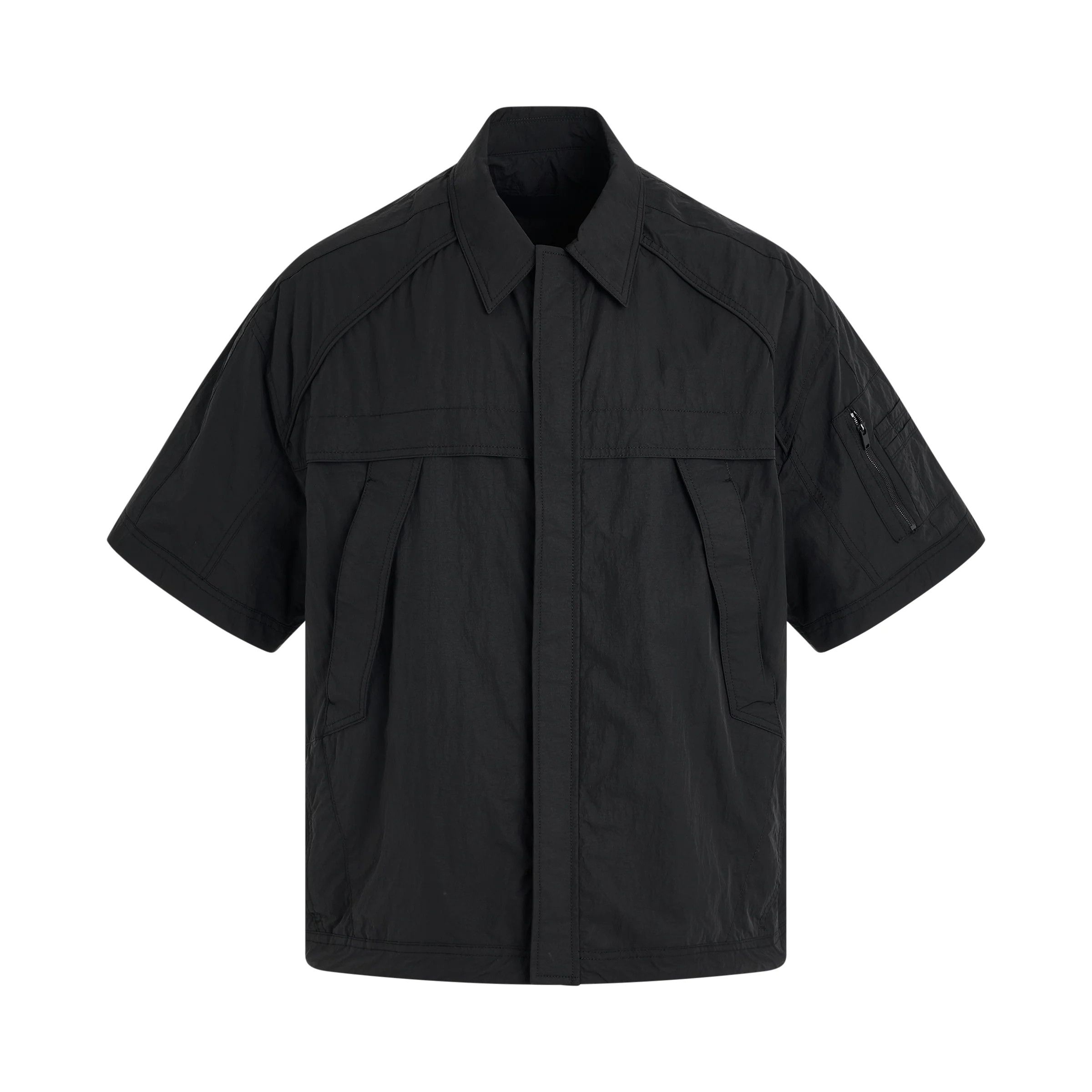 o1mris0824 Zip Up Shirt in Black