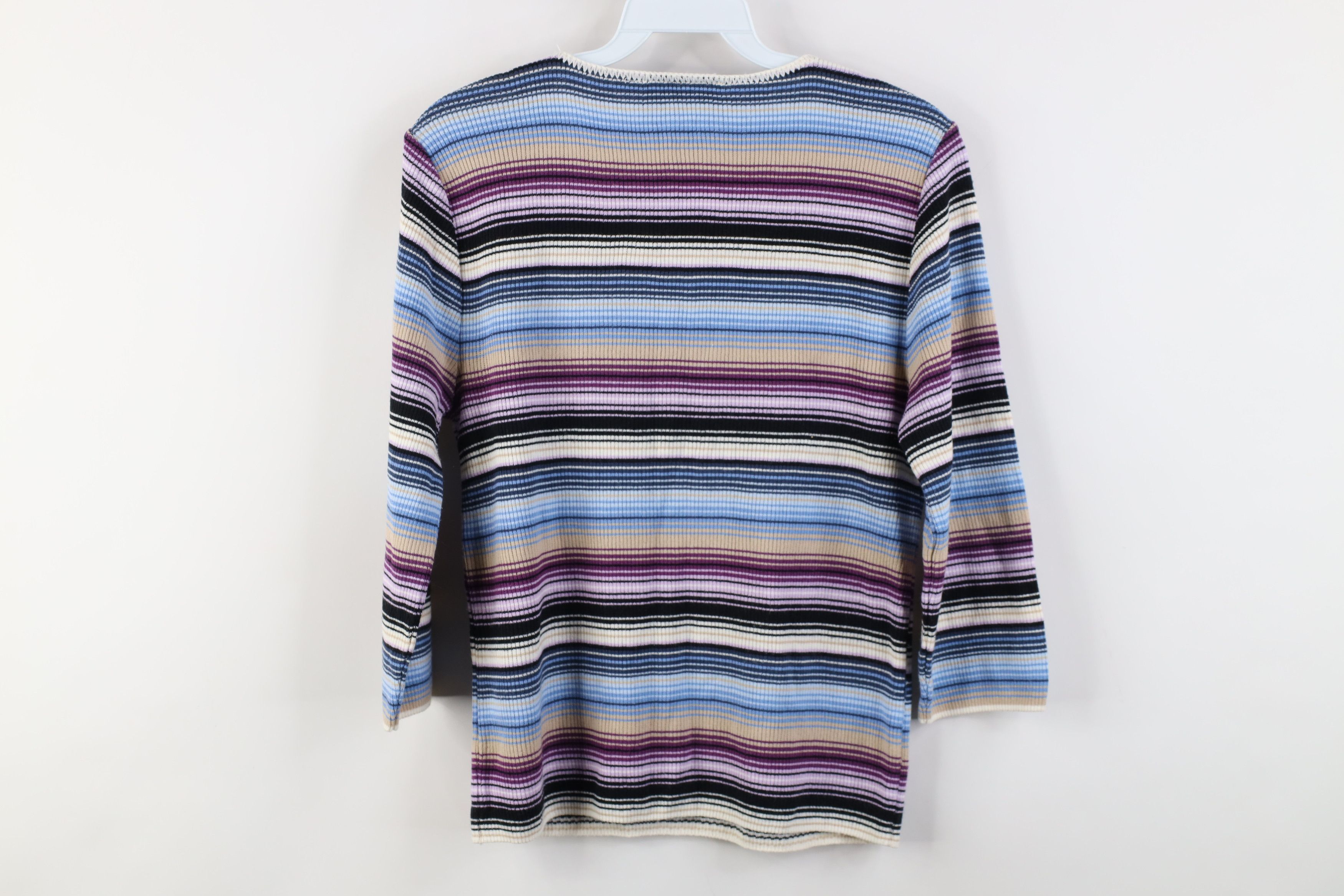 Vintage Vintage 90s Y2K Streetwear Striped Ribbed Knit T-Shirt USA Size M / US 6-8 / IT 42-44 - 8 Thumbnail