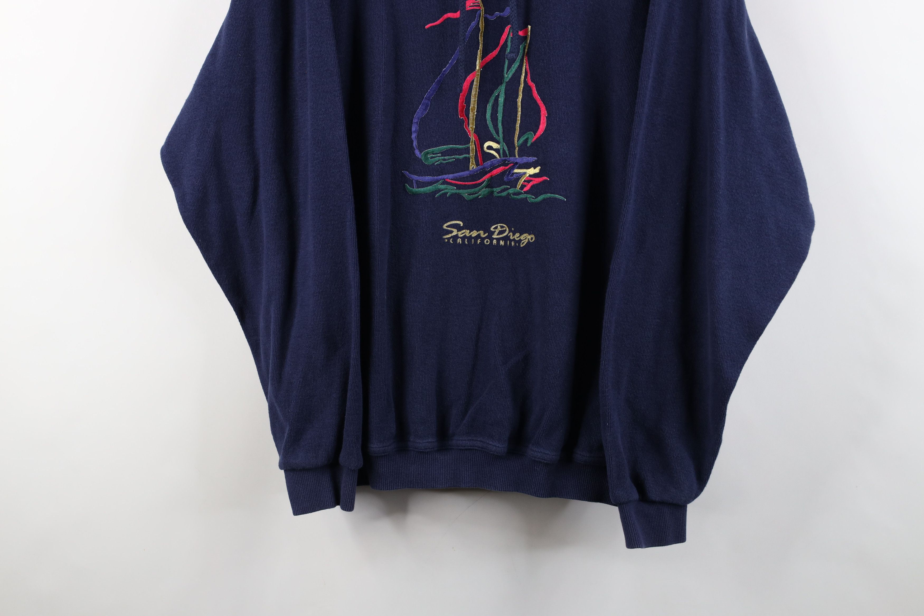 Vintage Vintage 90s Streetwear Diego Sailboat Thermal Knit Sweater Size US XL / EU 56 / 4 - 3 Thumbnail