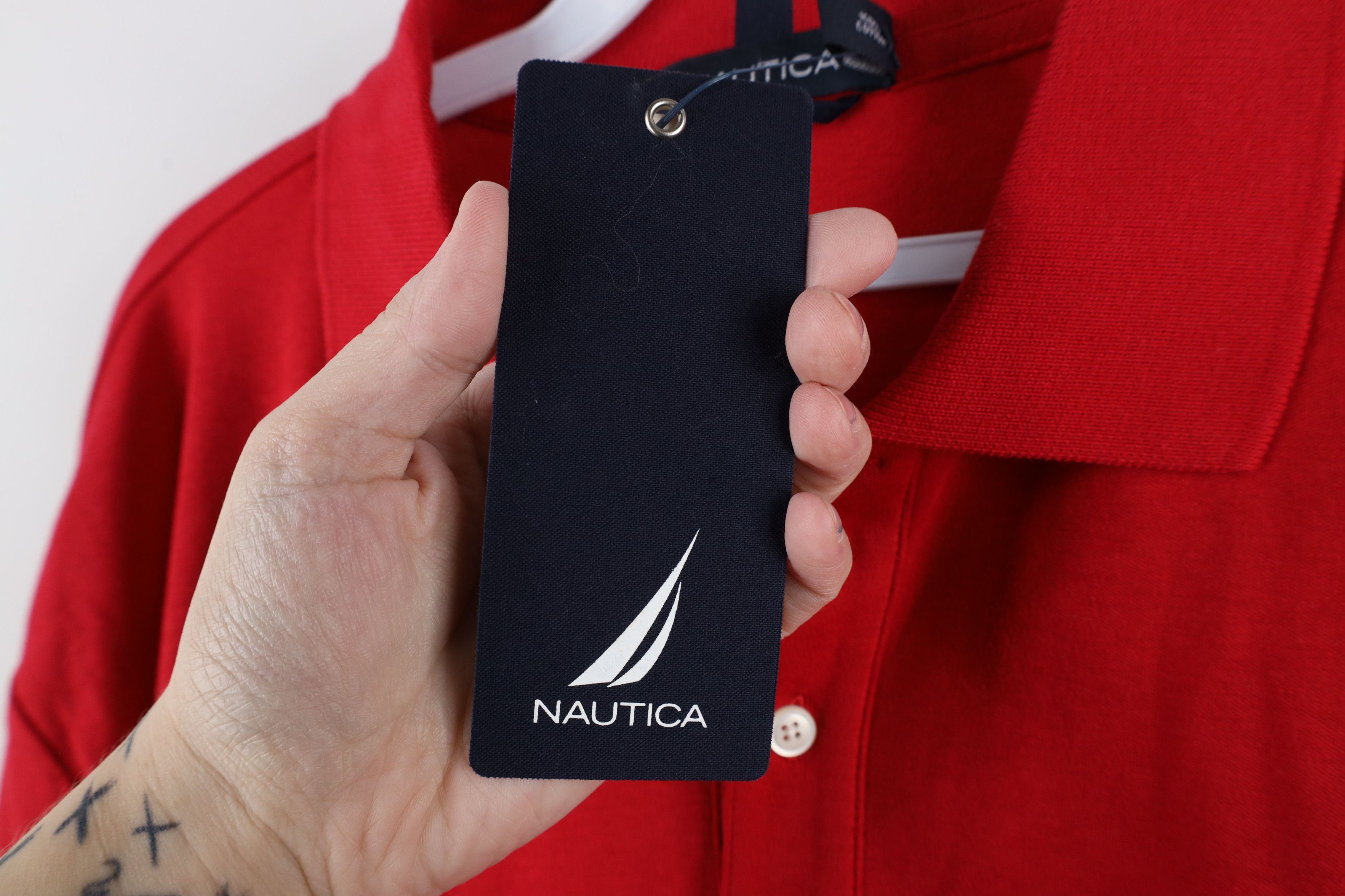 Nautica × Vintage Deadstock Vintage Nautica Sailing Collared Polo Shirt Red Size US XL / EU 56 / 4 - 5 Thumbnail
