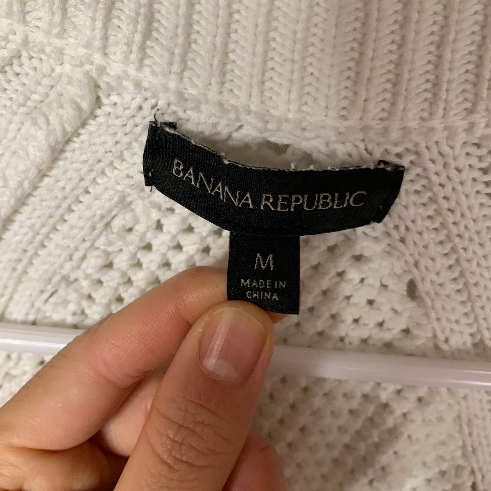 Banana Republic Banana Republic White Knit Sweater Size M Size M / US 6-8 / IT 42-44 - 3 Thumbnail