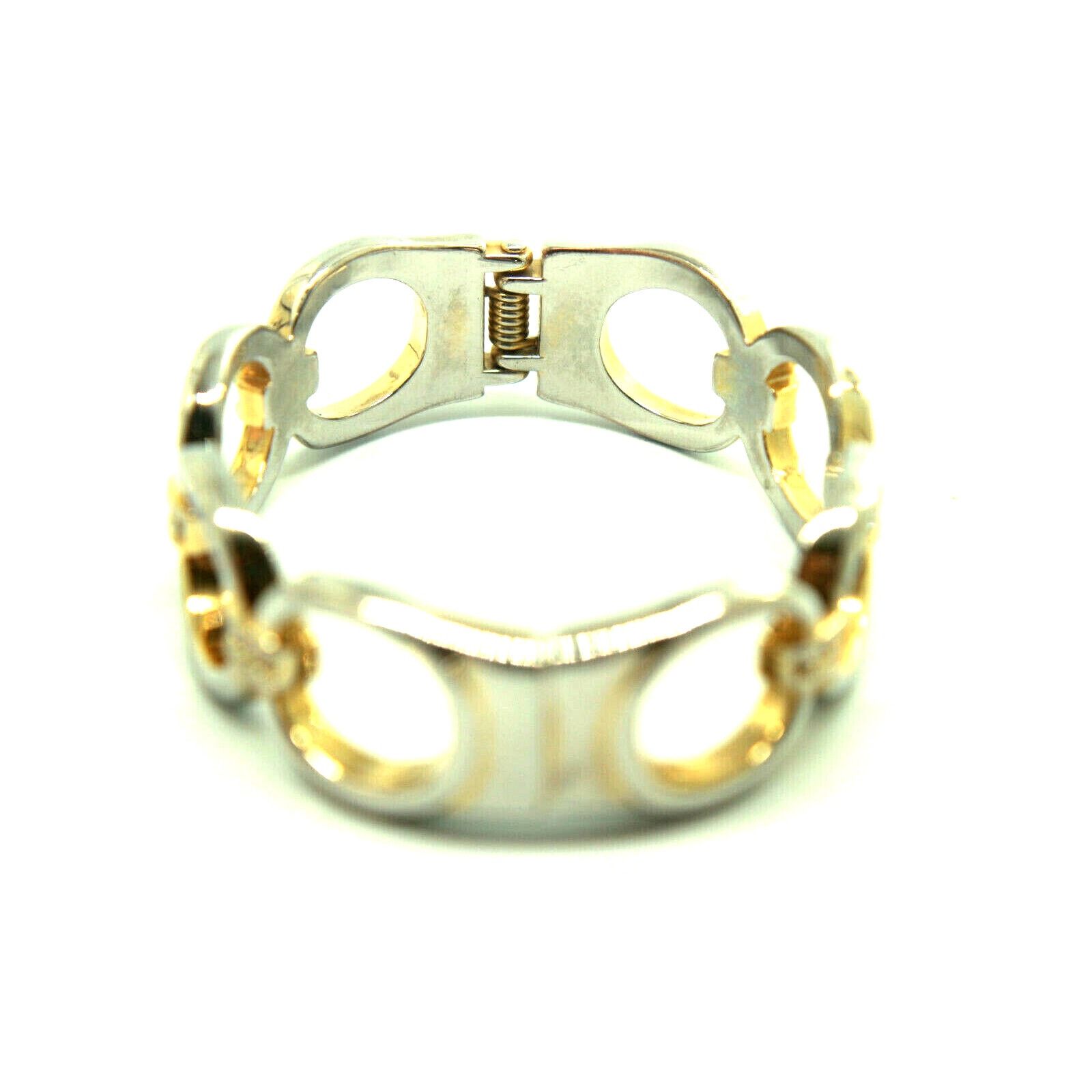 Other Silvertone & Goldtone Rhinestone Cuff Bracelet Hinged 2-1/2" Size ONE SIZE - 3 Thumbnail