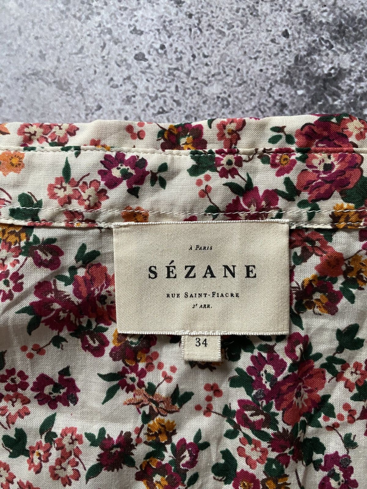 Sezane Sezane Blouse Pierro Shirt Floral Print Long Sleeve Women's Size XS / US 0-2 / IT 36-38 - 5 Thumbnail
