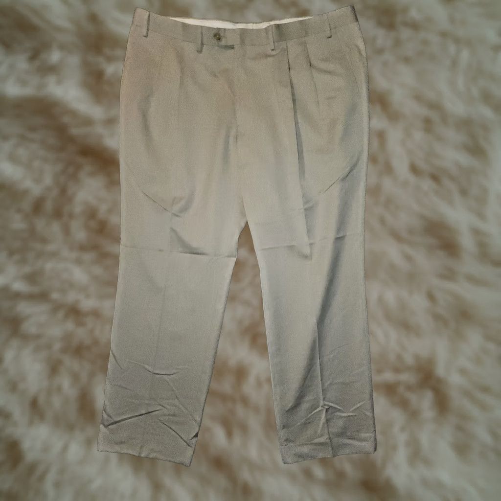 Ralph Lauren Ralph Ralph Lauren Men's 42x30 Tan Cream Pleated Dress Pants Business Workwear 90s Designer Size US 42 / EU 58 - 1 Thumbnail