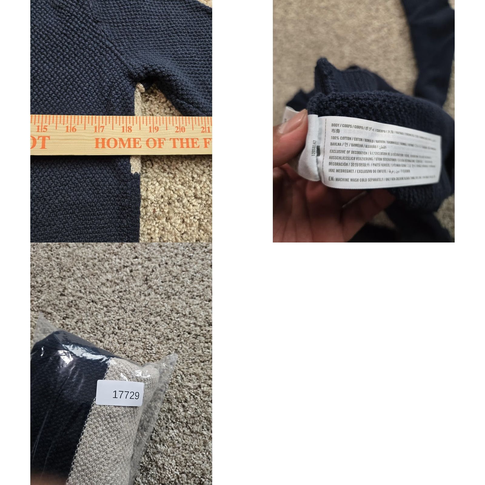 Abercrombie & Fitch Abercrombie & Fitch Sweater Mens Small Blue Stripe Waffle-Knit Roll Neck Crew Neck Pullover Knit Size US S / EU 44-46 / 1 - 8 Thumbnail