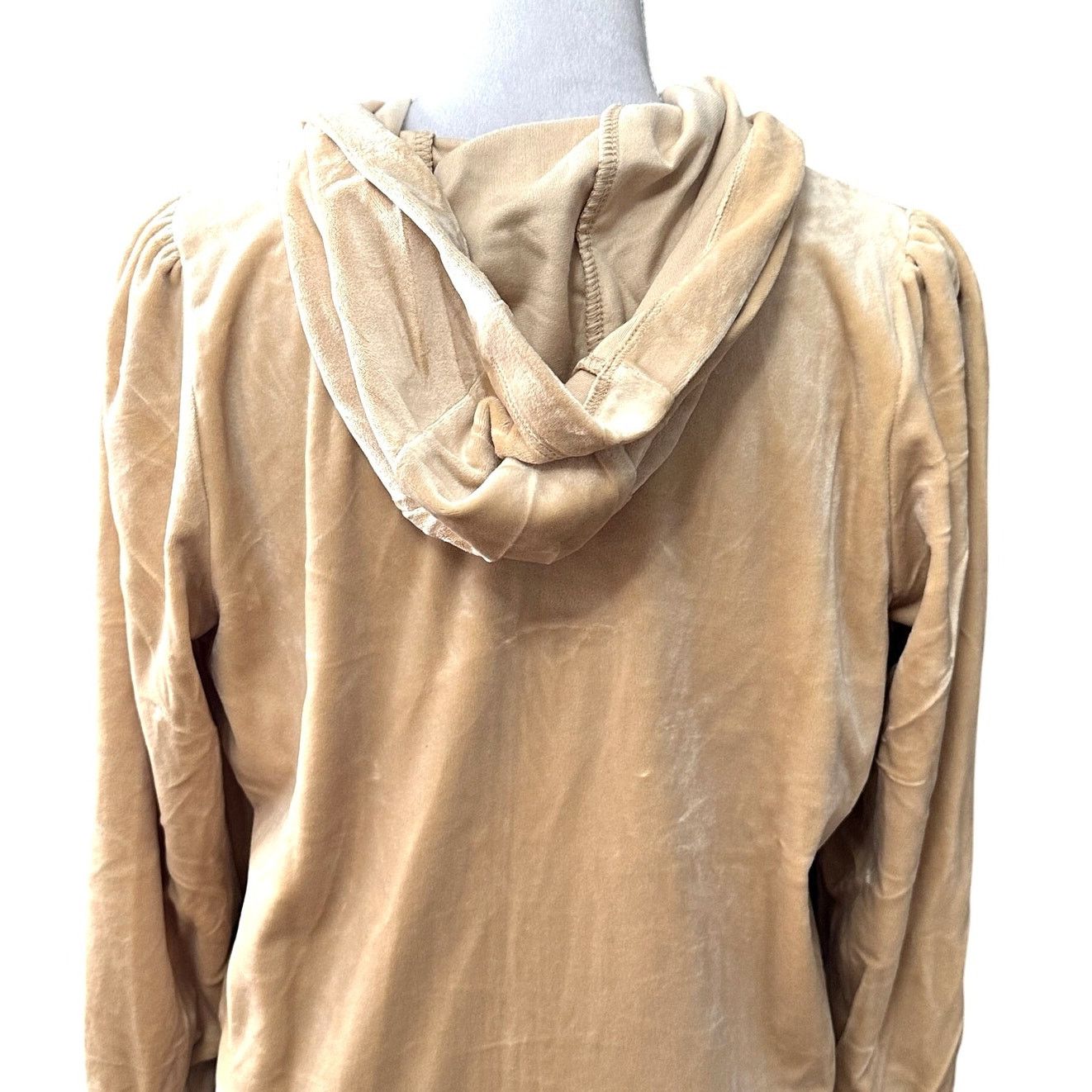 DKNY DKNY Full-Zip Hoodie Long Sleeve Velour Gold Tan Women's M Size M / US 6-8 / IT 42-44 - 7 Thumbnail