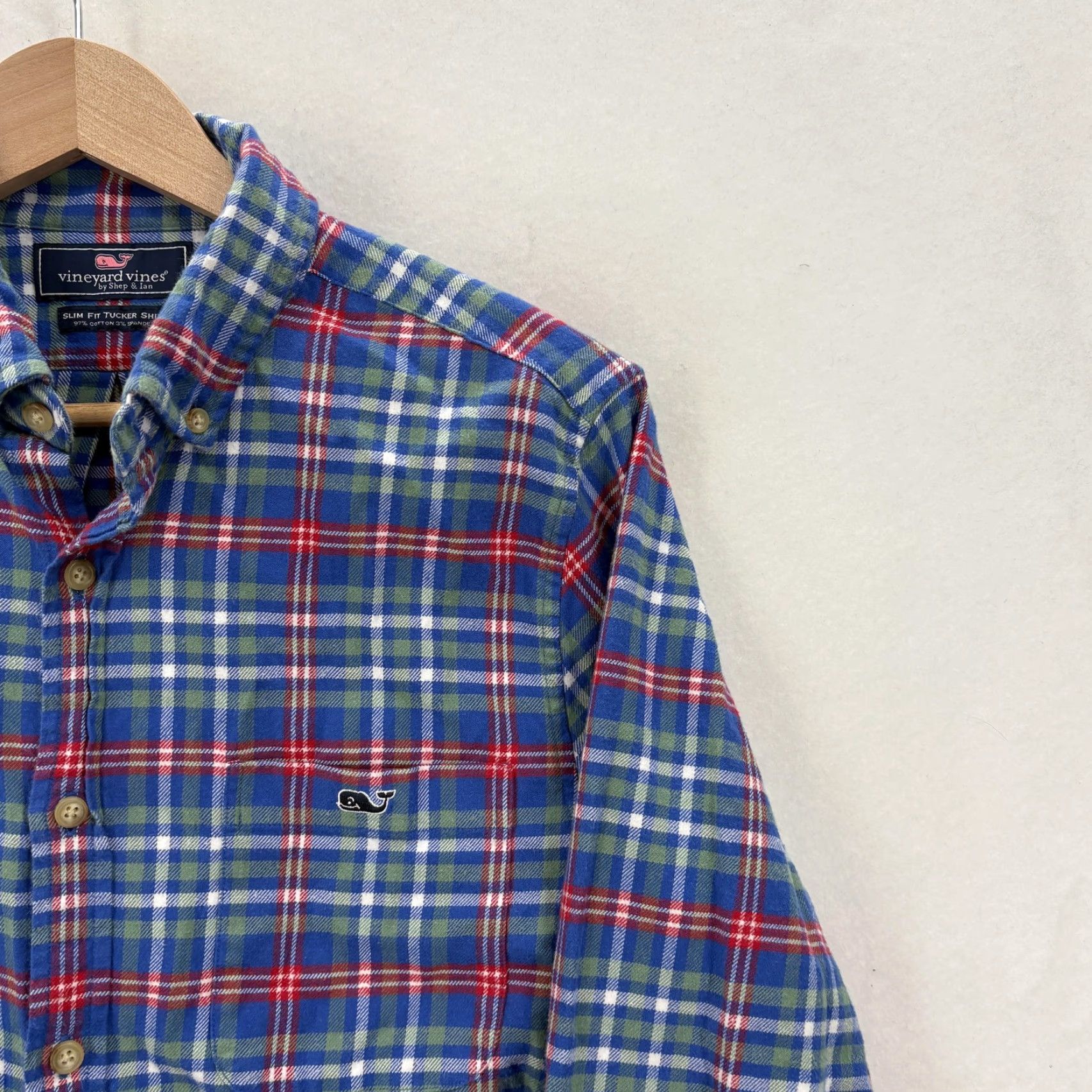 Vineyard Vines Vineyard Vines Slim Tucker Shirt Mens Small Blue Plaid Flannel Long Sleeve Button-Up Size US S / EU 44-46 / 1 - 2 Thumbnail