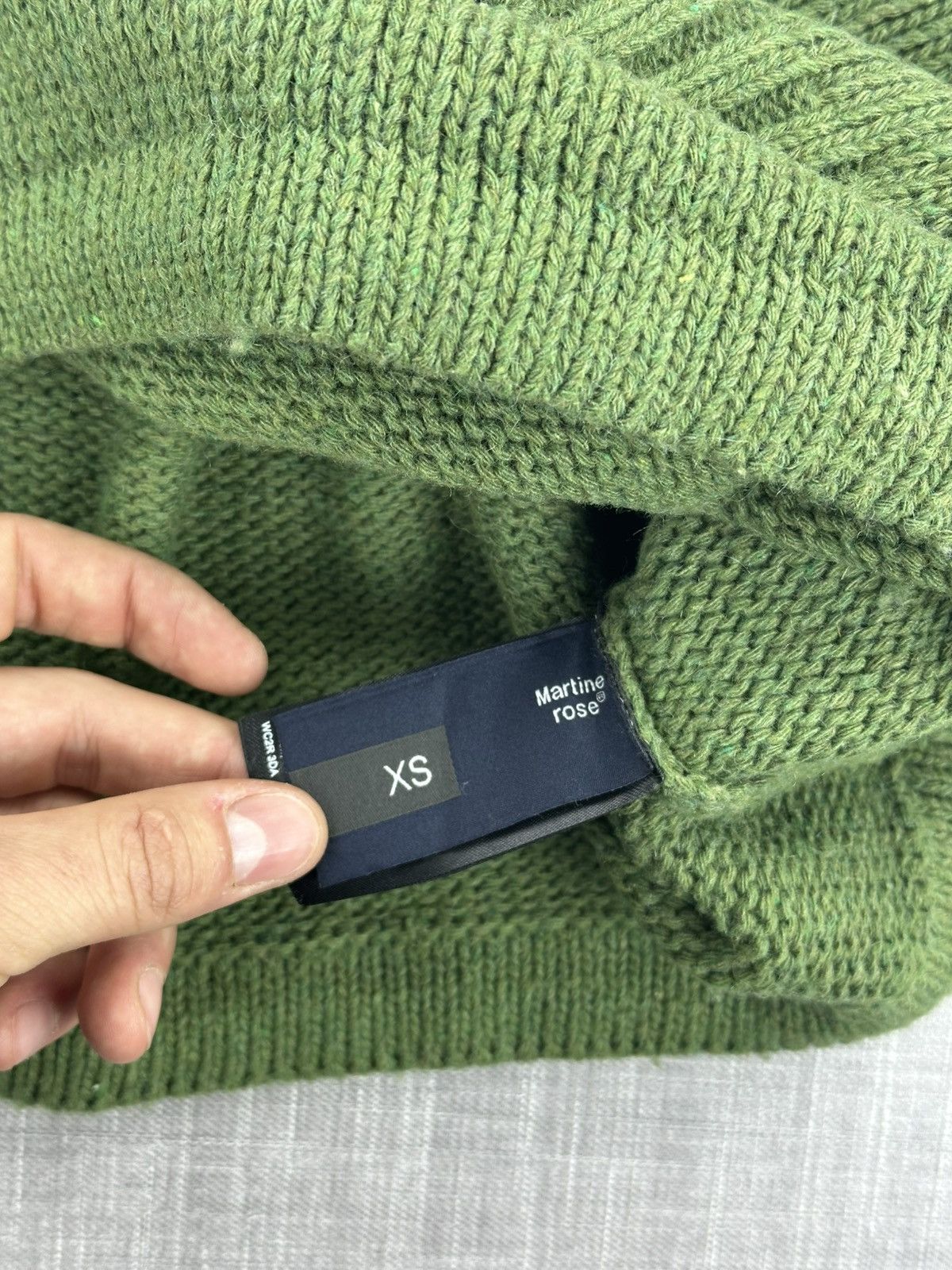 Martine Rose Martine Rose Green Wool Knit Logo Sweater XS Graphic Logo Size US XS / EU 42 / 0 - 9 Thumbnail