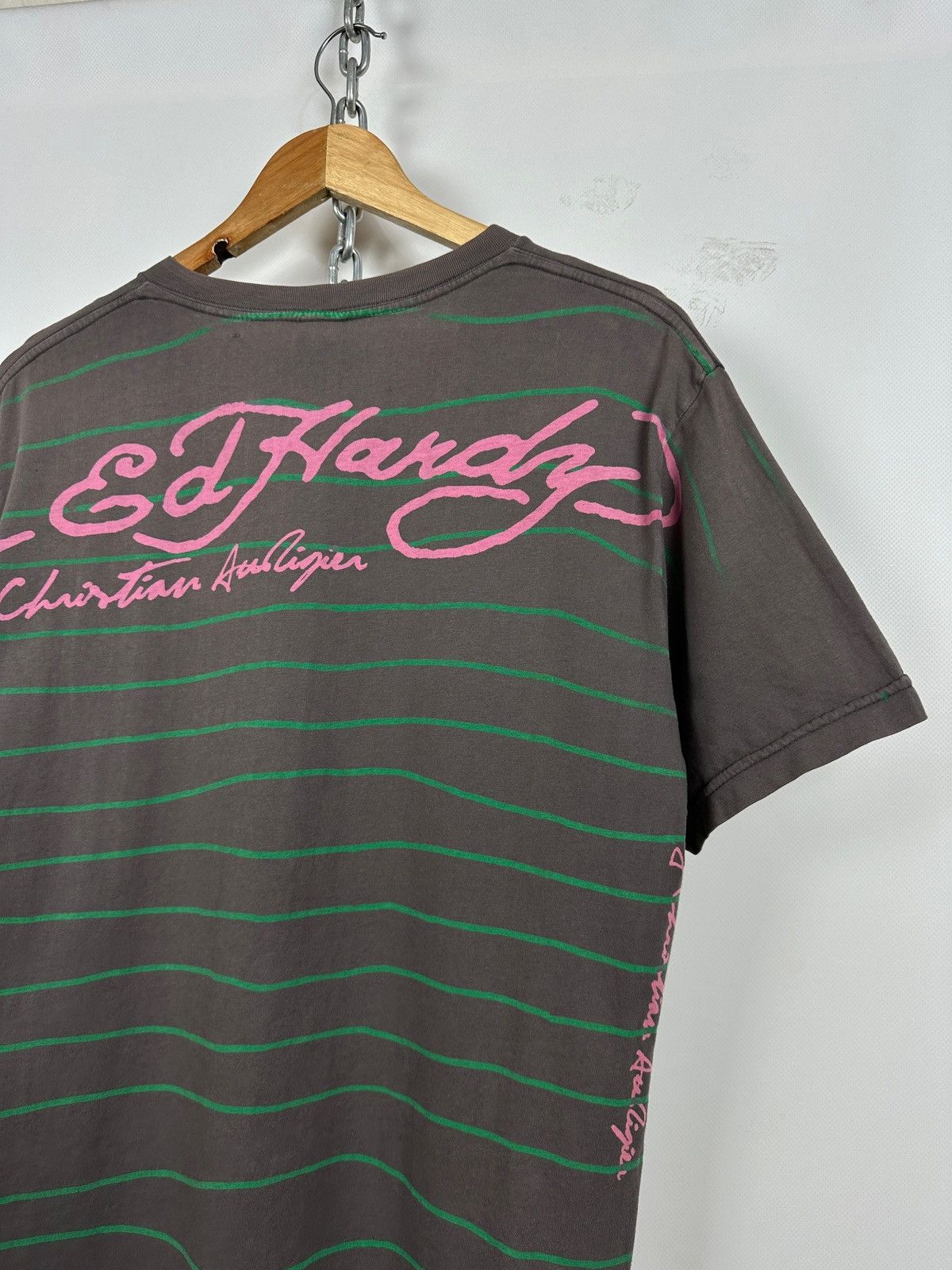 Christian Audigier Vintage Ed Hardy by Christian Audigier V-Neck Skull T-Shirt Size US L / EU 52-54 / 3 - 12 Thumbnail
