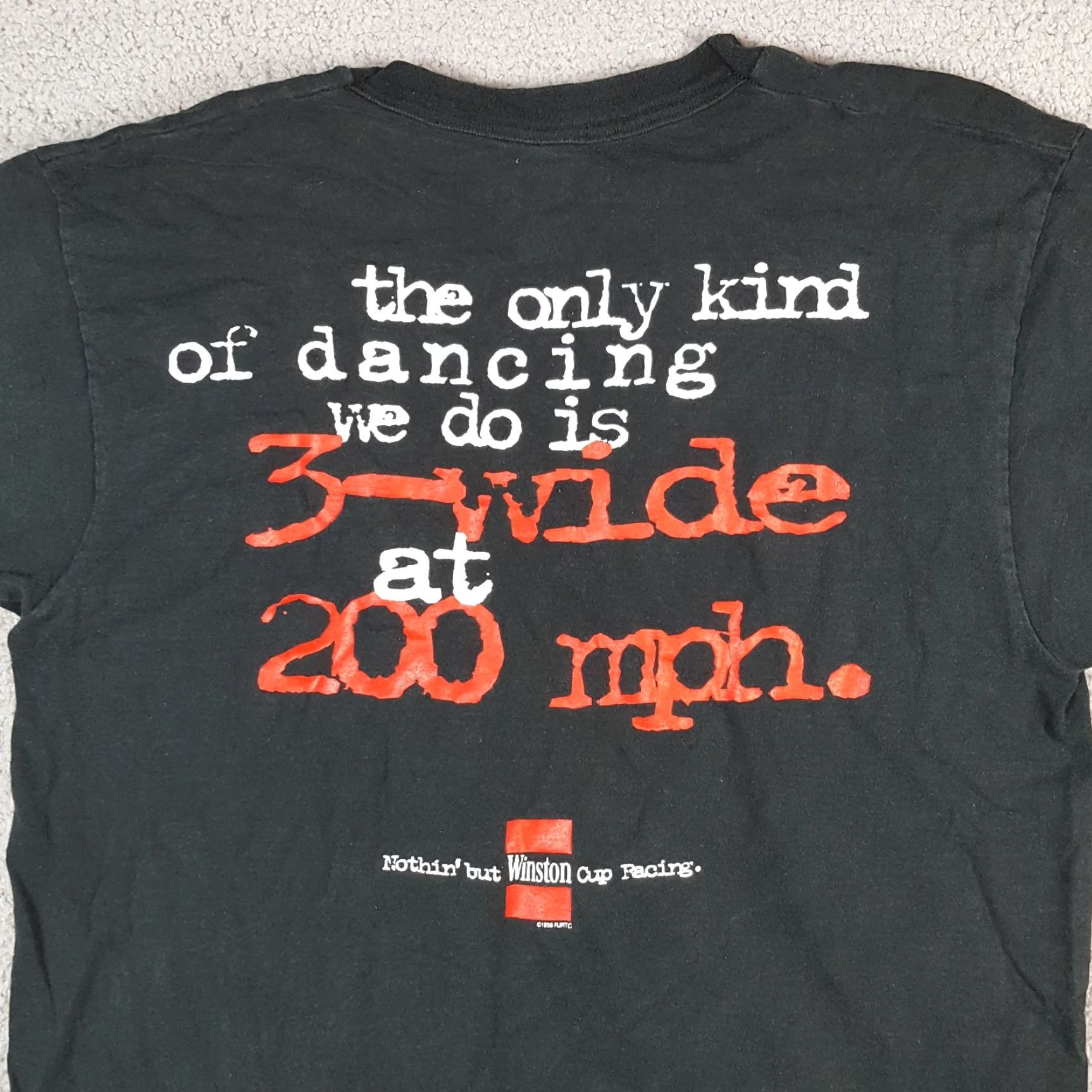 Fruit Of The Loom VINTAGE NASCAR Winston Cup Men's XL Faded Black Pocket Tee T-Shirt Race Shirt Size US XL / EU 56 / 4 - 5 Thumbnail
