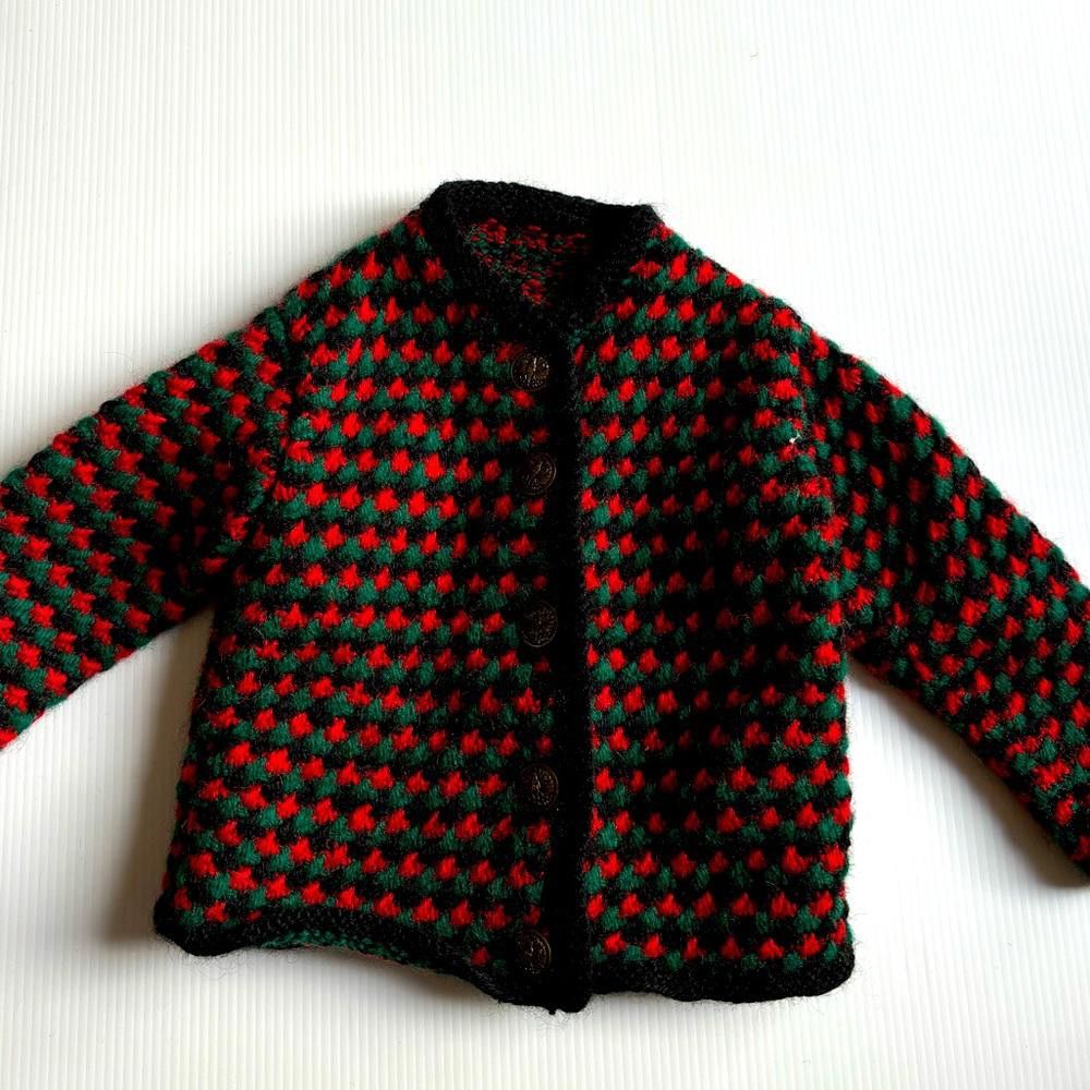 Designer Vintage Knitted Kids Vest Size US XXS / EU 40 - 1 Thumbnail