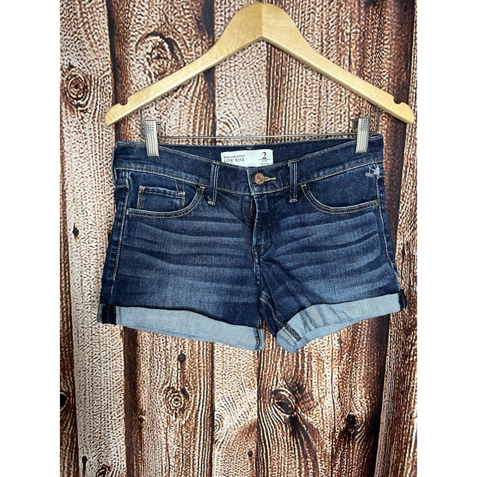 Abercrombie & Fitch Abercrombie & Fitch Womens Blue Denim Low Rise Short Size 2 Size 26" / US 2 / IT 38 - 2 Thumbnail