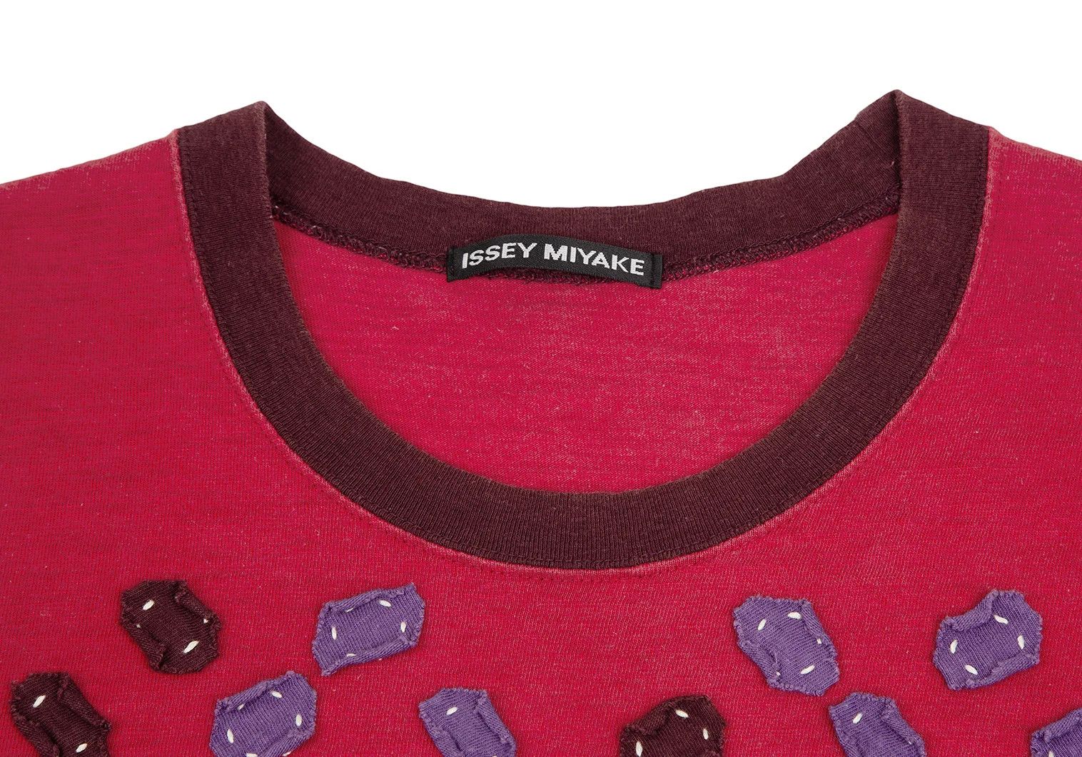 Issey Miyake Patch Sewn Ringer T-Shirt in Red Size US M / EU 48-50 / 2 - 3 Thumbnail