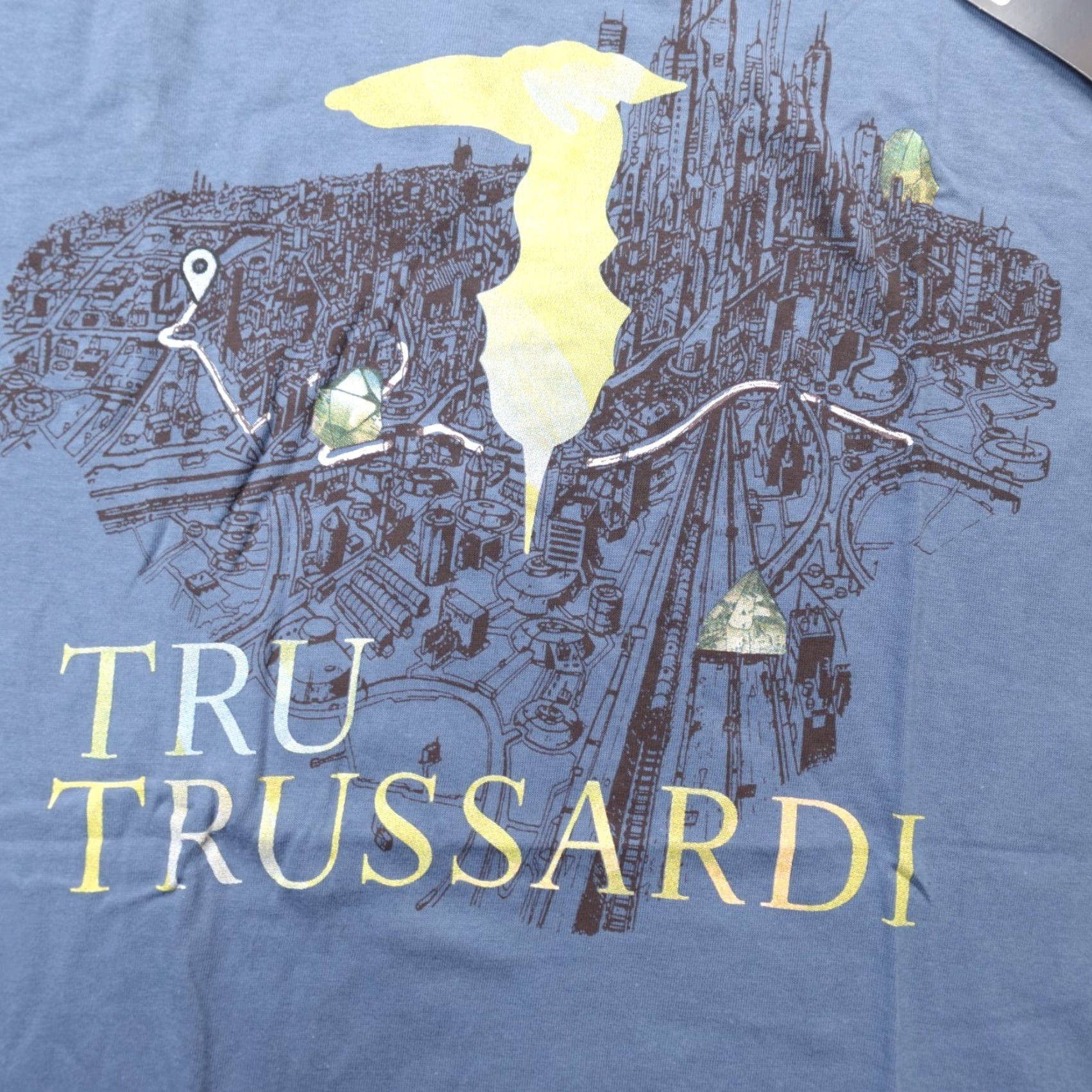 Trussardi Trussardi Shirt 2XL Blue Logo NEW Men Short Sleeve Crew Neck T‑Shirt Cotton Vintage: No? Size US XXL / EU 58 / 5 - 3 Thumbnail