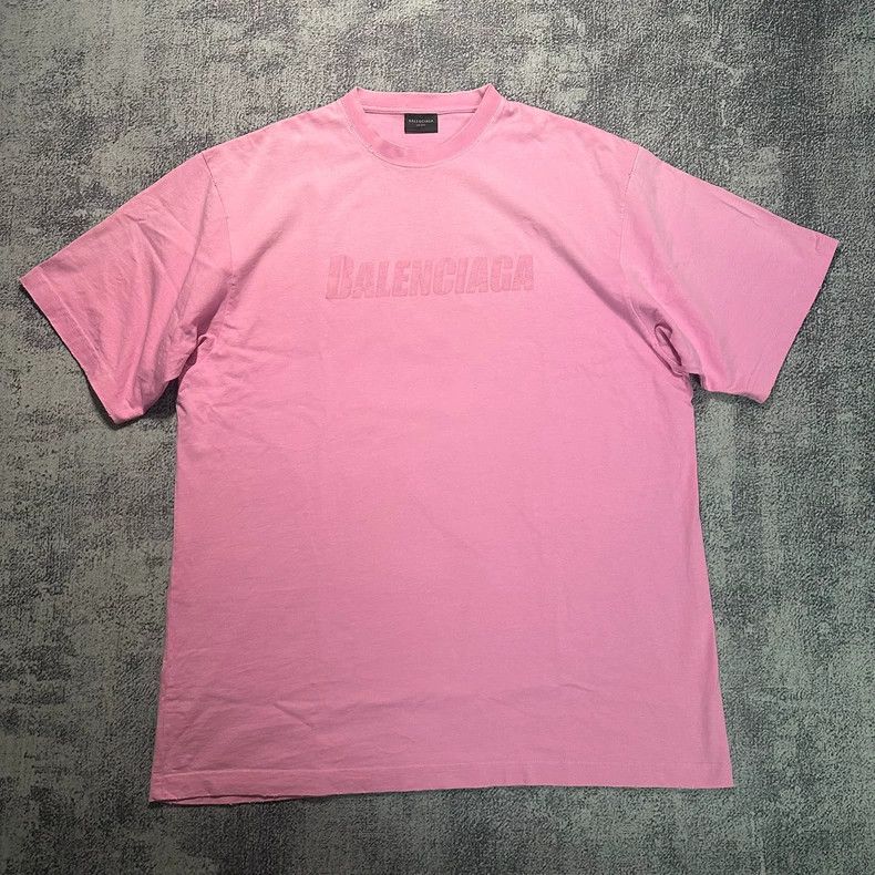 Balenciaga Balenciaga Distressed Pink Short Sleeve Tee - dmc Size US XXS / EU 40 - 1 Thumbnail