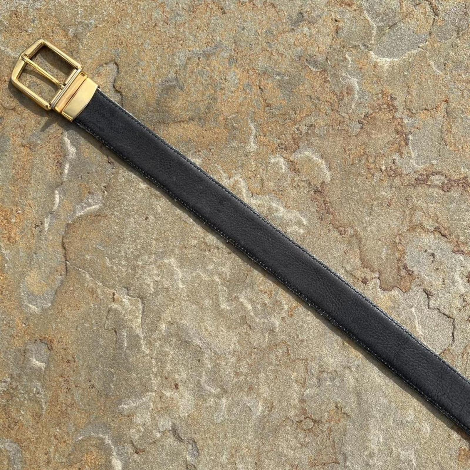 Vintage Vintage 90s Reversible Black/Grey Leather Belt Size ONE SIZE - 2 Thumbnail