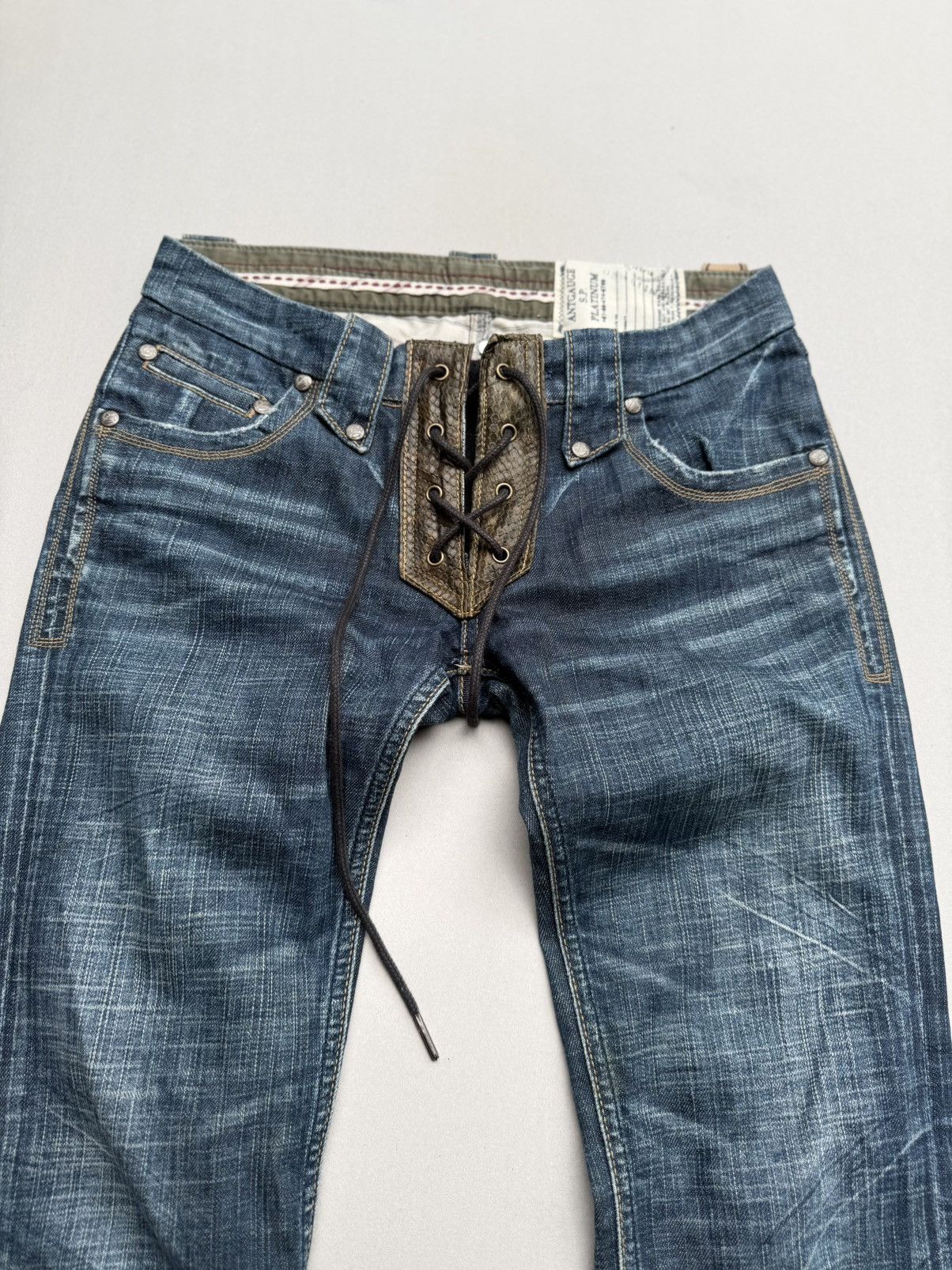 Japanese Brand Auntgage lace up flare jeans Size US 26 / EU 42 - 2 Thumbnail