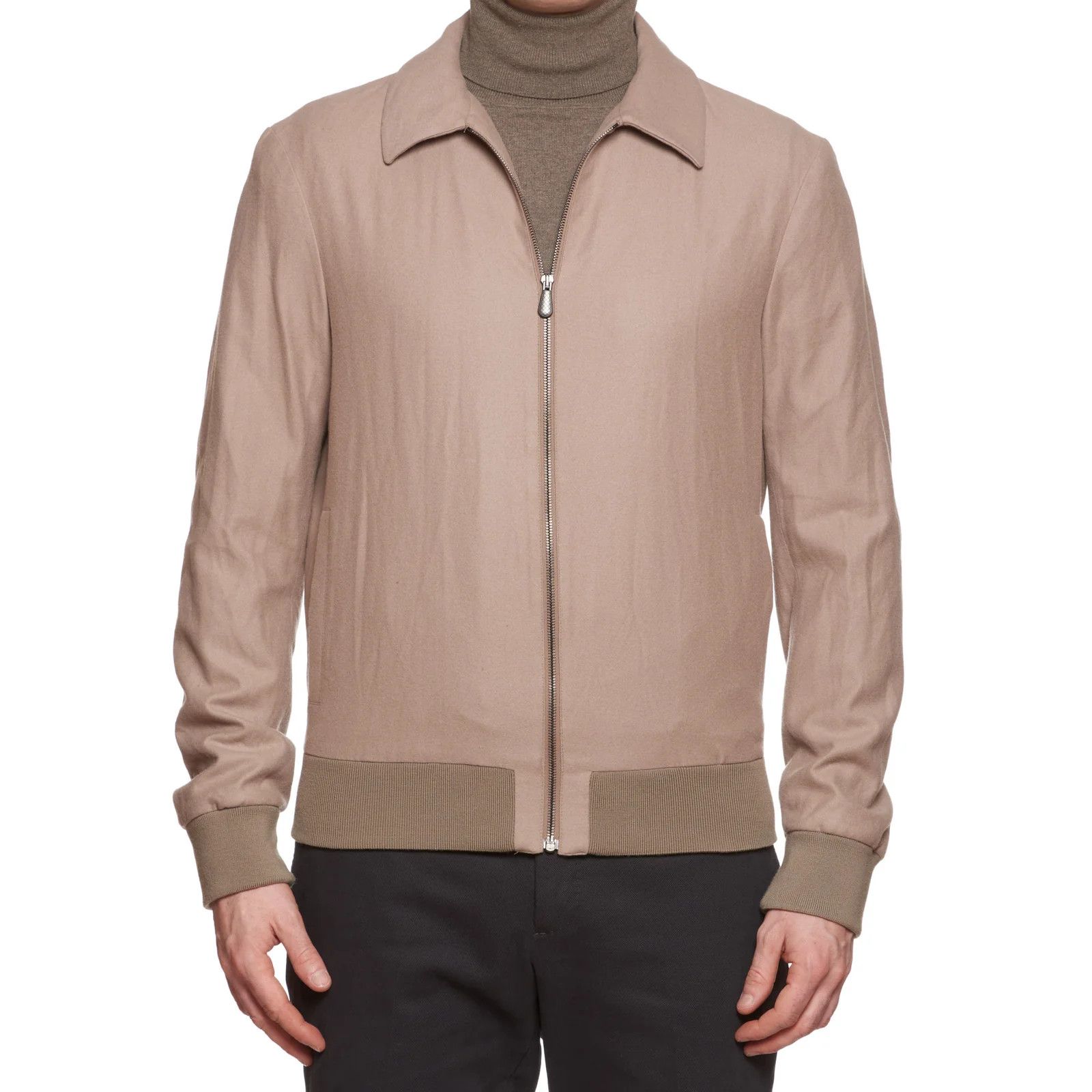 Bottega Veneta BOTTEGA VENETA Tan Cashmere Flight Bomber Jacket Size US M / EU 48-50 / 2 - 1 Thumbnail