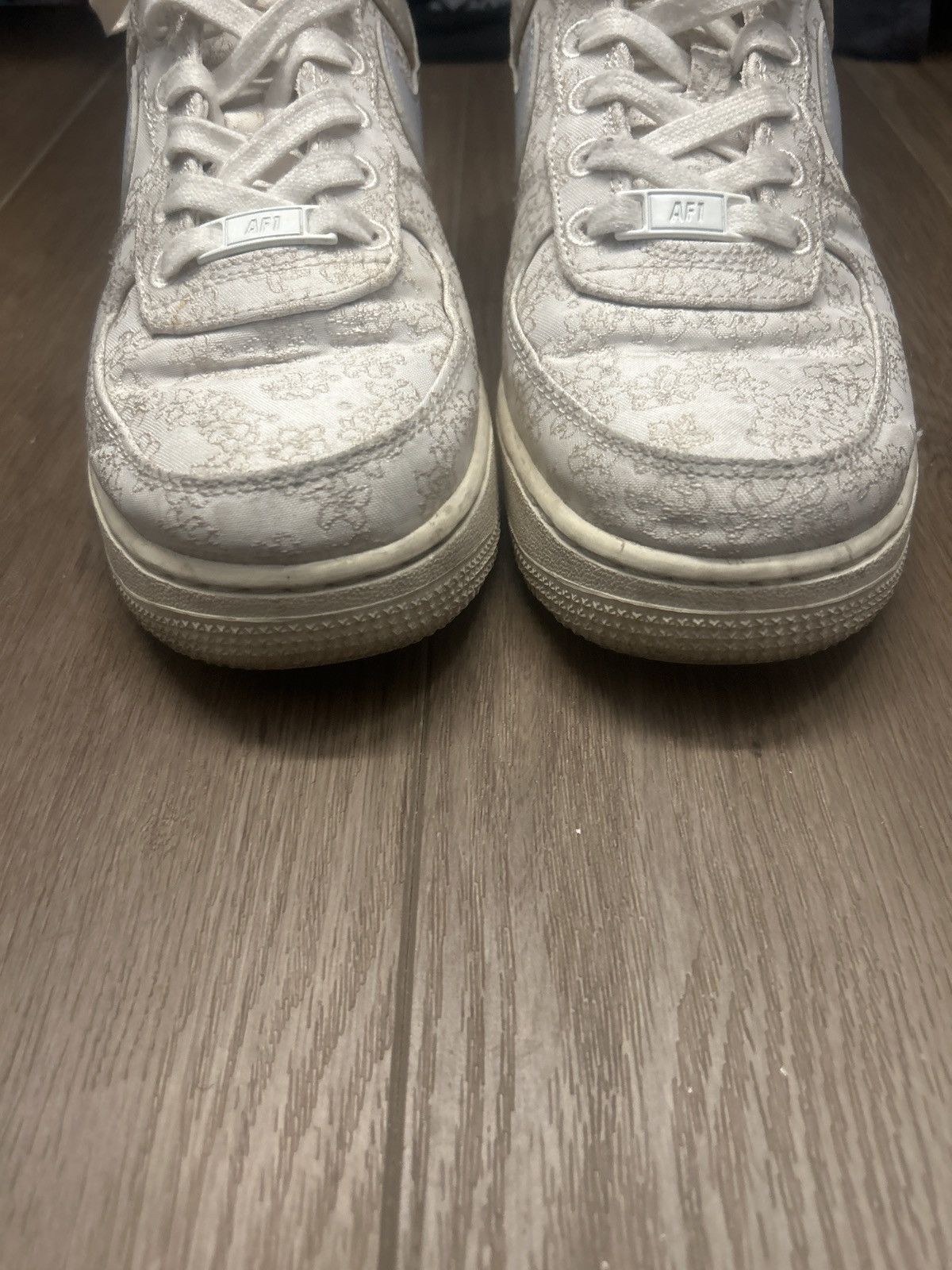 Nike Nike air force 1 beige with flowers and baby blue swoosh Size US 7.5 / IT 37.5 - 6 Thumbnail