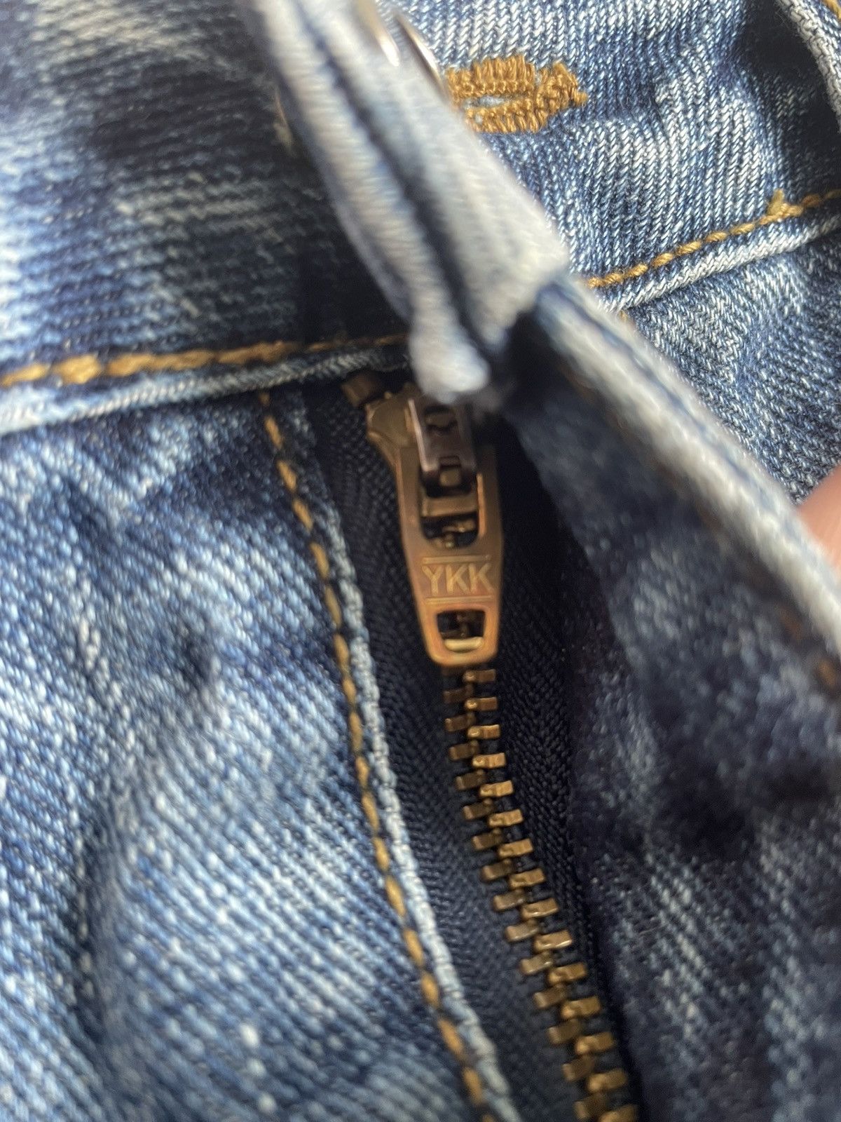 Japanese Brand Vintage Y2K Vence Thrashed Flare Denim Pants Size US 30 / EU 46 - 8 Thumbnail