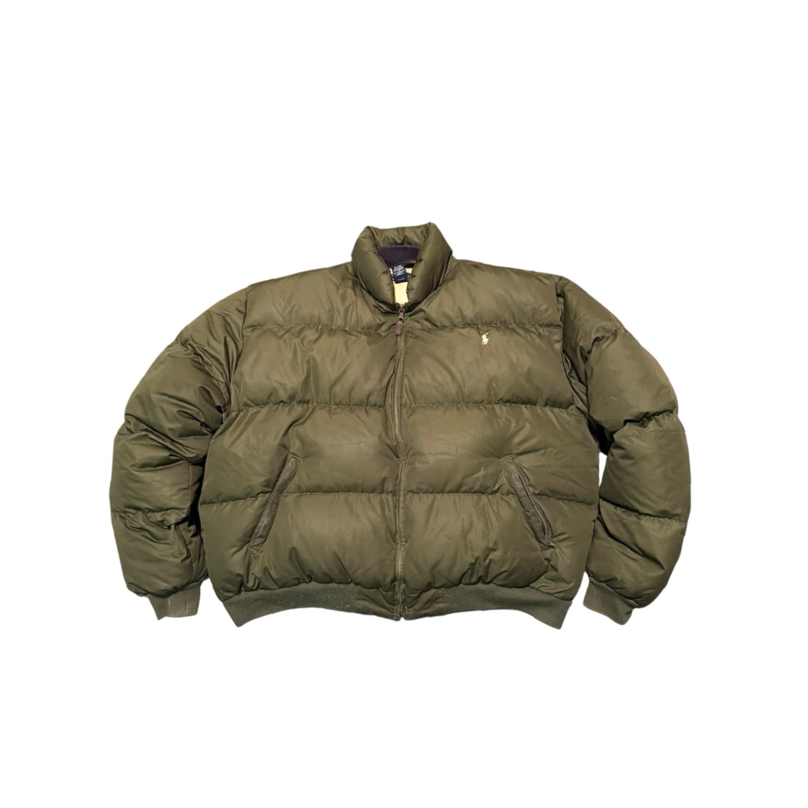 Ralph Lauren VTG 90s Polo Ralph Lauren Down Puffer Bomber Jacket XL Olive Green Men Regular Warm Outer Shell Zip Size US XL / EU 56 / 4 - 2 Thumbnail