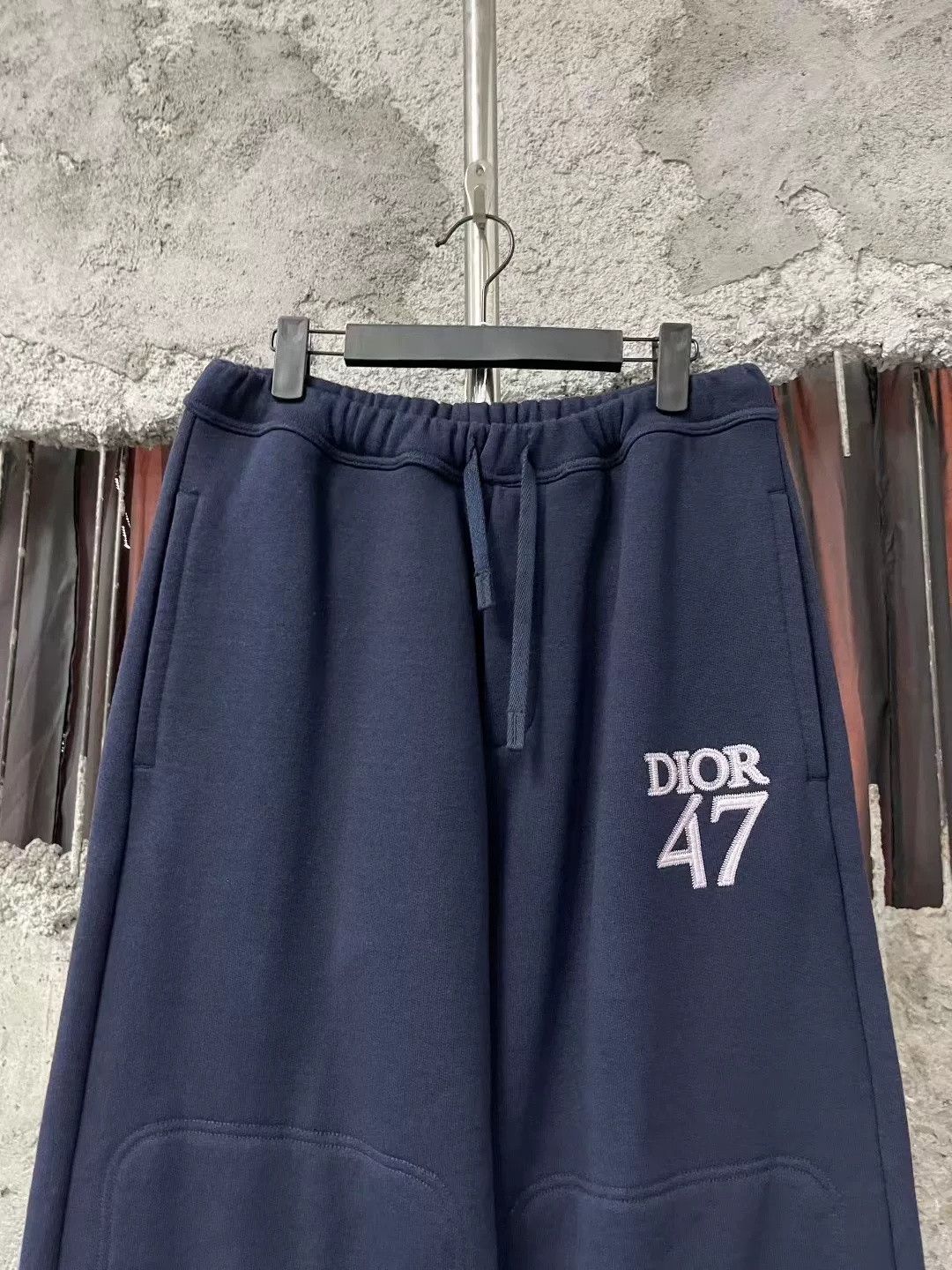 Dior Dior Dark Blue 47 Embroidered Wide-Leg Pants Size US 30 / EU 46 - 3 Thumbnail
