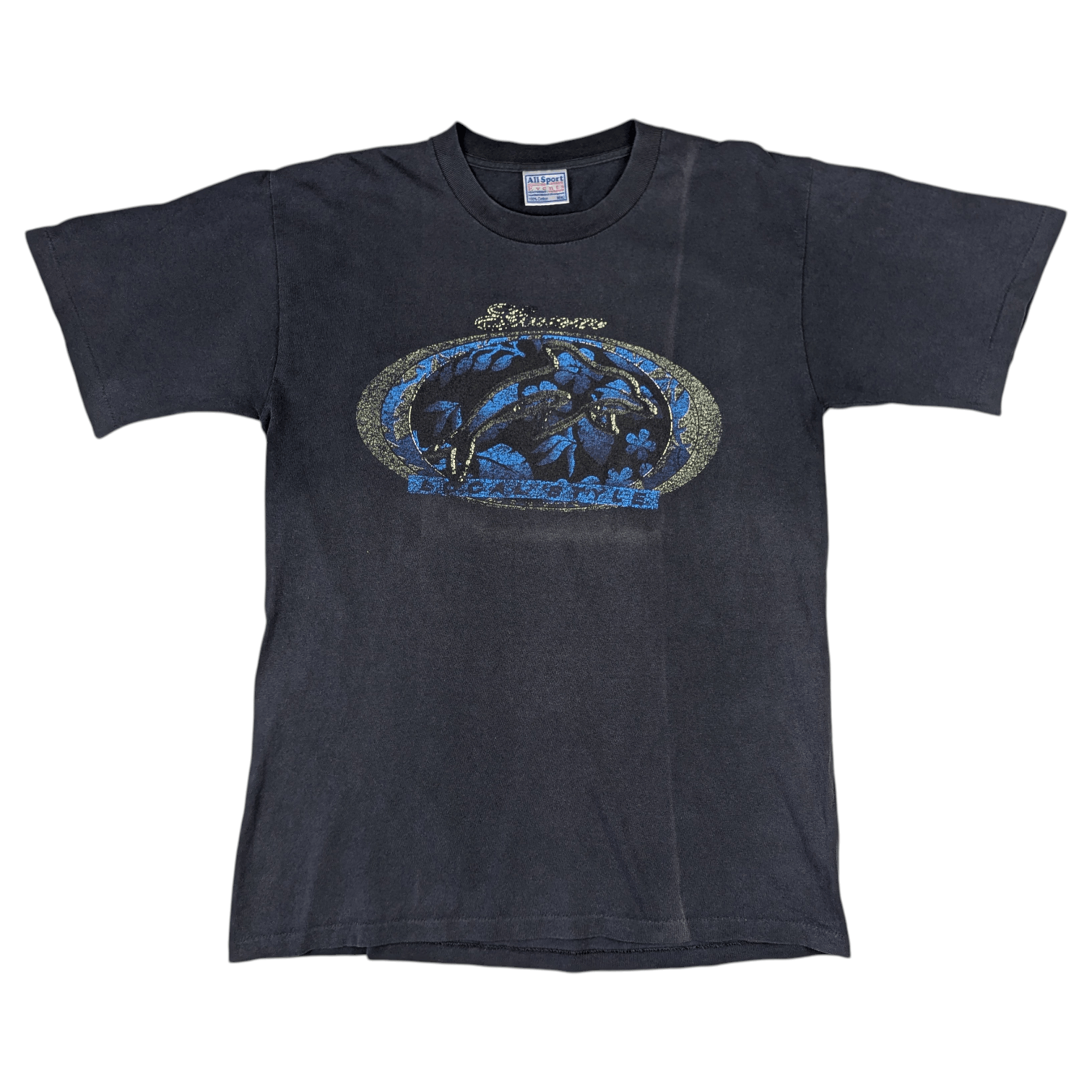 Vintage Vintage 90's ALL SPORT Dolphins Graphic Tee Single Stitches Size US M / EU 48-50 / 2 - 2 Thumbnail