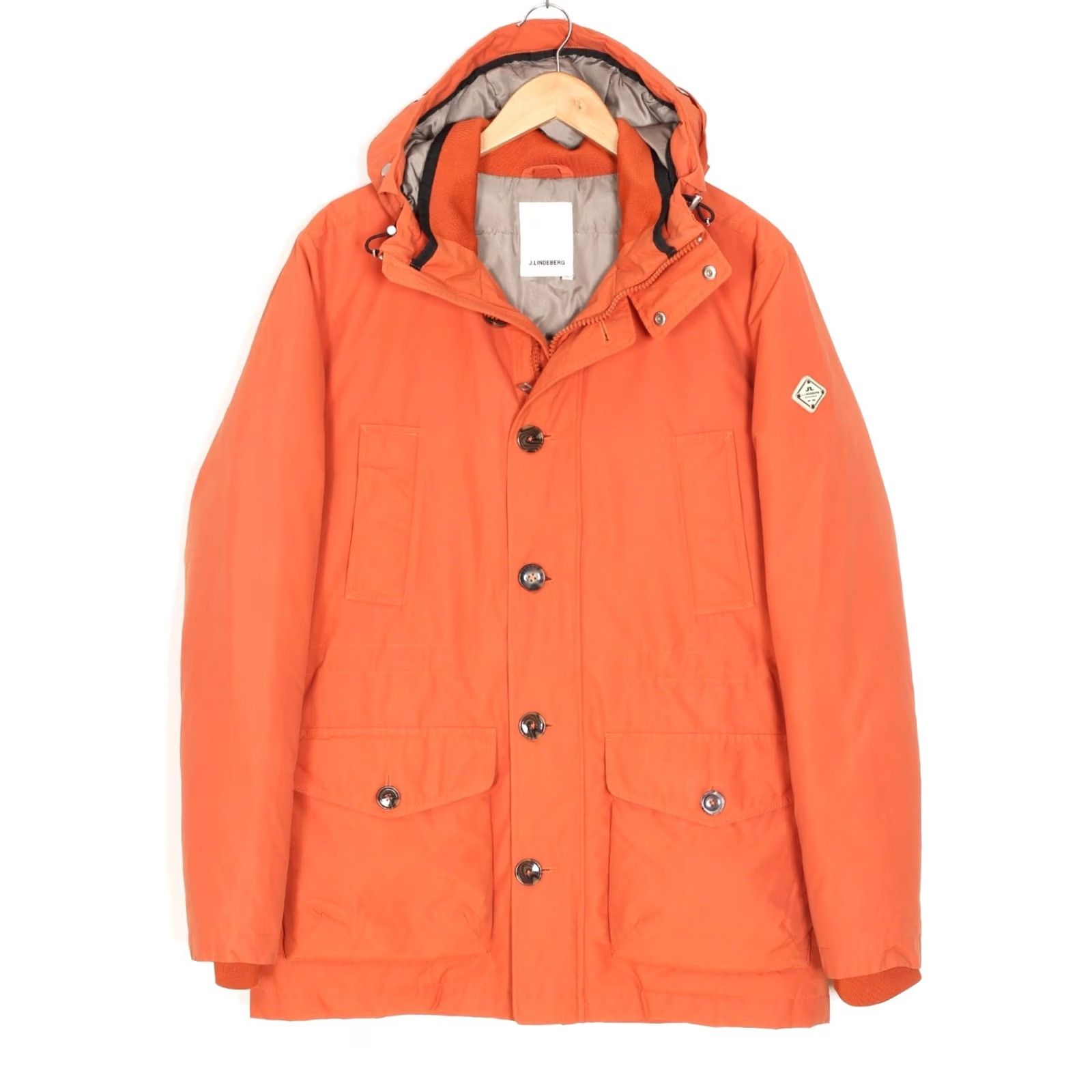 J.Lindeberg J.LINDEBERG Hooded Down Parka Jacket Men M Orange MJ4693 Size US M / EU 48-50 / 2 - 2 Thumbnail