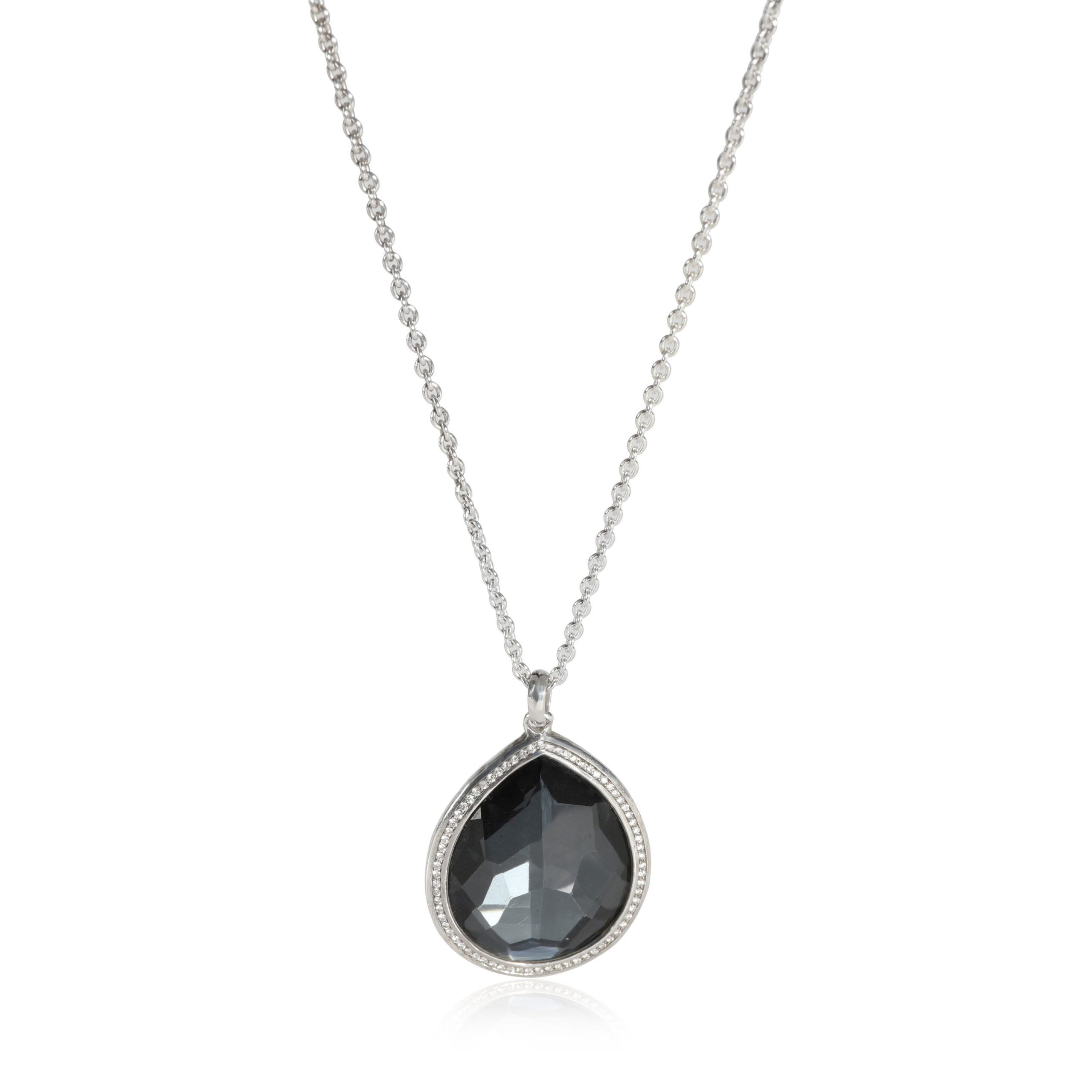 image of Tiffany Co Ippolita Stella Hematite Diamond Pendant In Sterling Silver 0.19 Ctw, Women's