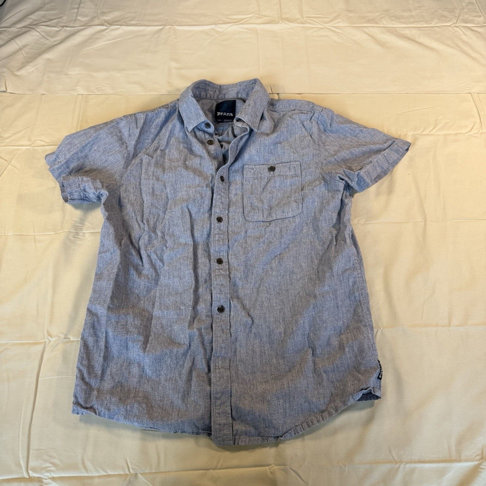 Prana Prana Men’s Small Light Gray Chambray Organic Cotton Short Size US M / EU 48-50 / 2 - 2 Thumbnail