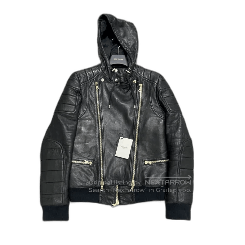 Balmain Balmain Leather Jacket with Hooded Design. Size US S / EU 44-46 / 1 - 1 Thumbnail
