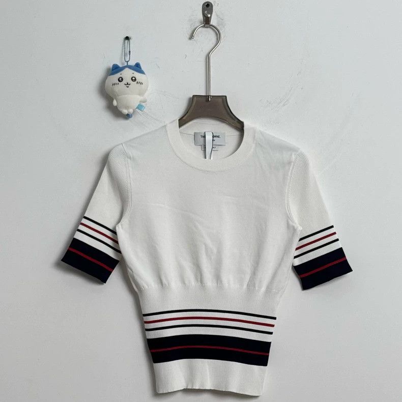 Thom Browne Thom Browne size0 Color strip knitted short sleeve Size S / US 4 / IT 40 - 1 Thumbnail