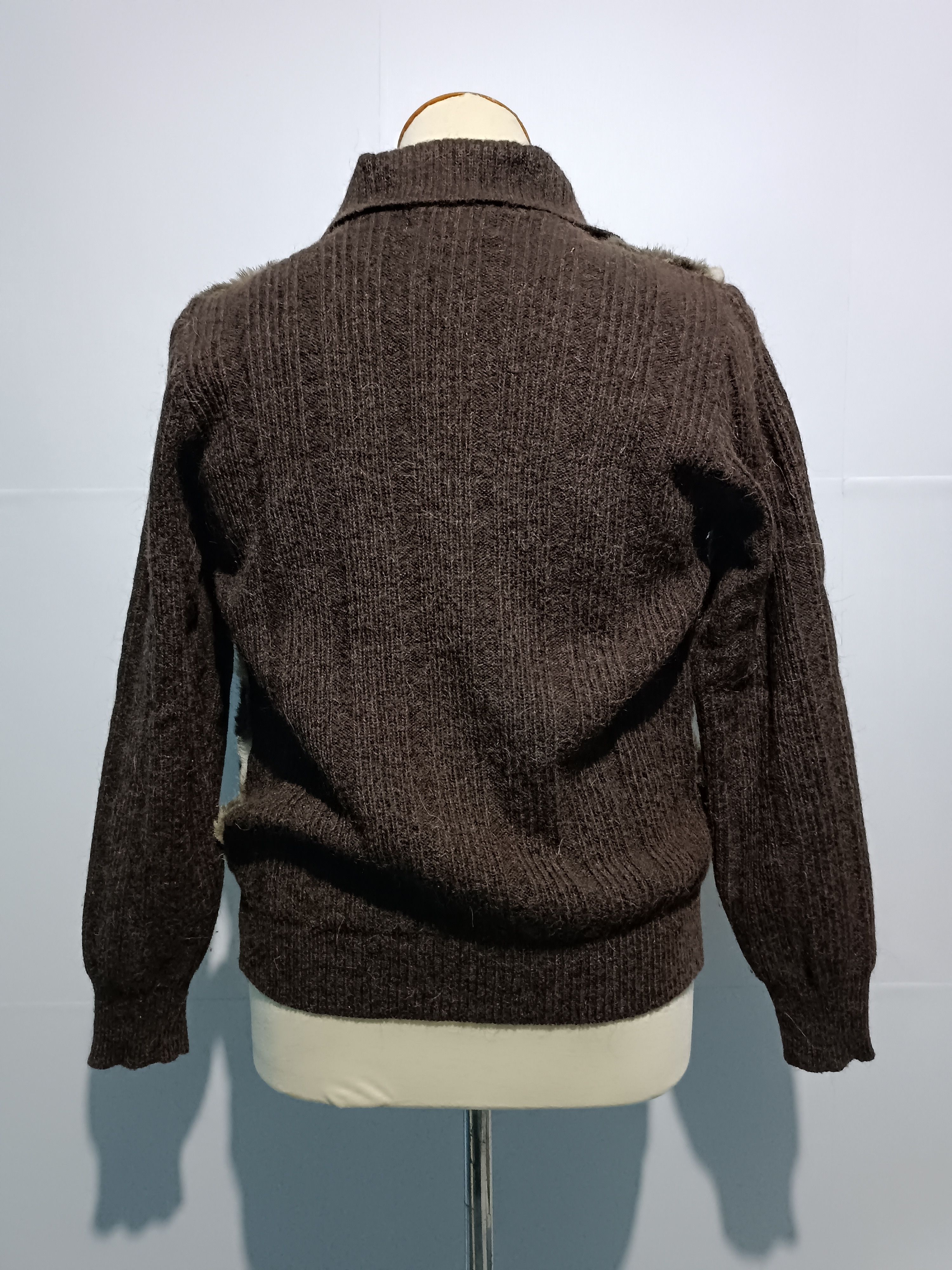 Japanese Brand Unreal Faux Fur Warmer Wool Jacket Brown Size US M / EU 48-50 / 2 - 6 Thumbnail