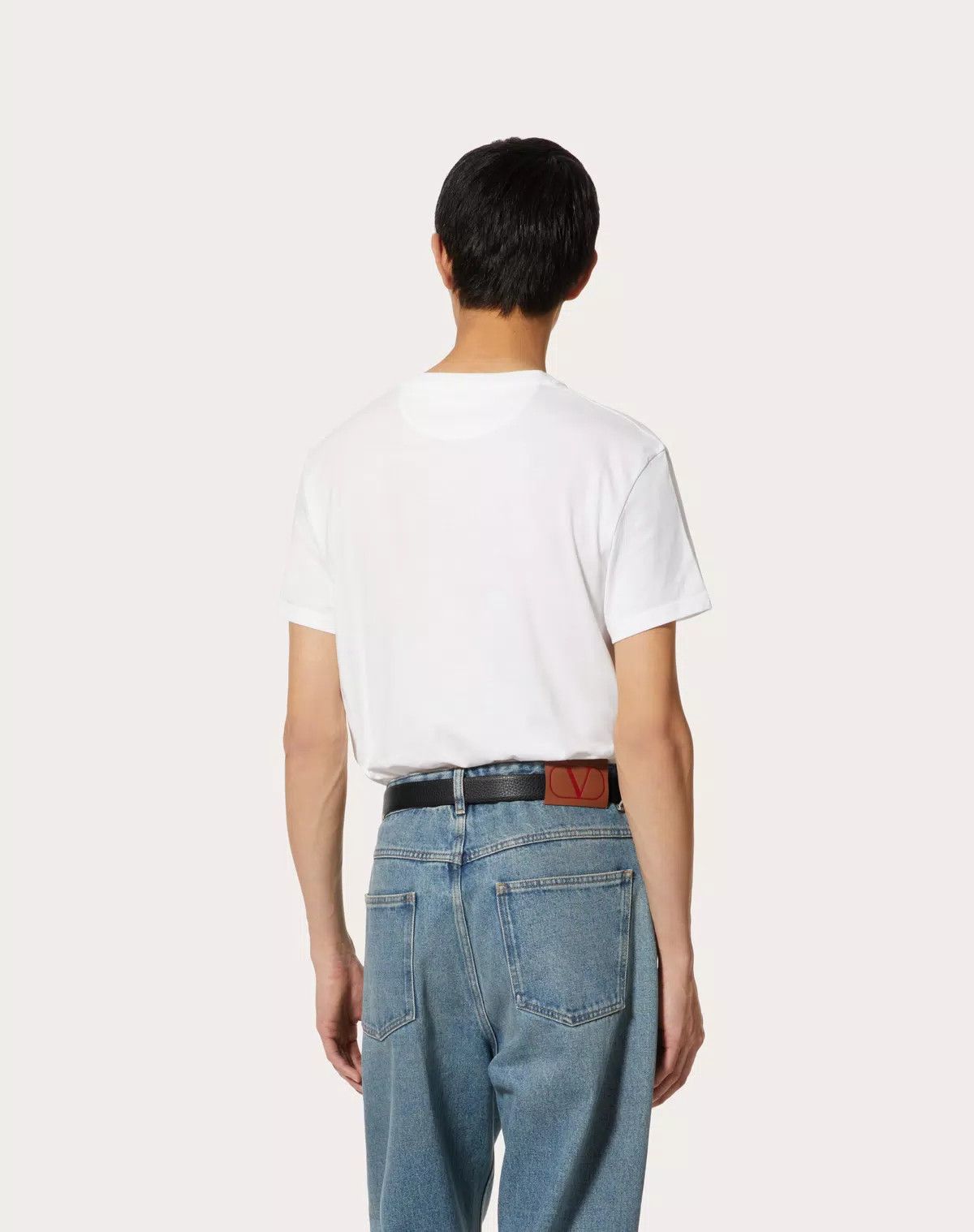 Valentino oc11z0725 Print Cotton T-Shirt in White Size US M / EU 48-50 / 2 - 4 Thumbnail