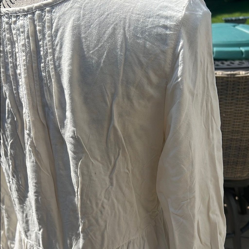 American Eagle Outfitters American Eagle Outfitters Cream Peplum Tunic Blouse Size S / US 4 / IT 40 - 4 Thumbnail