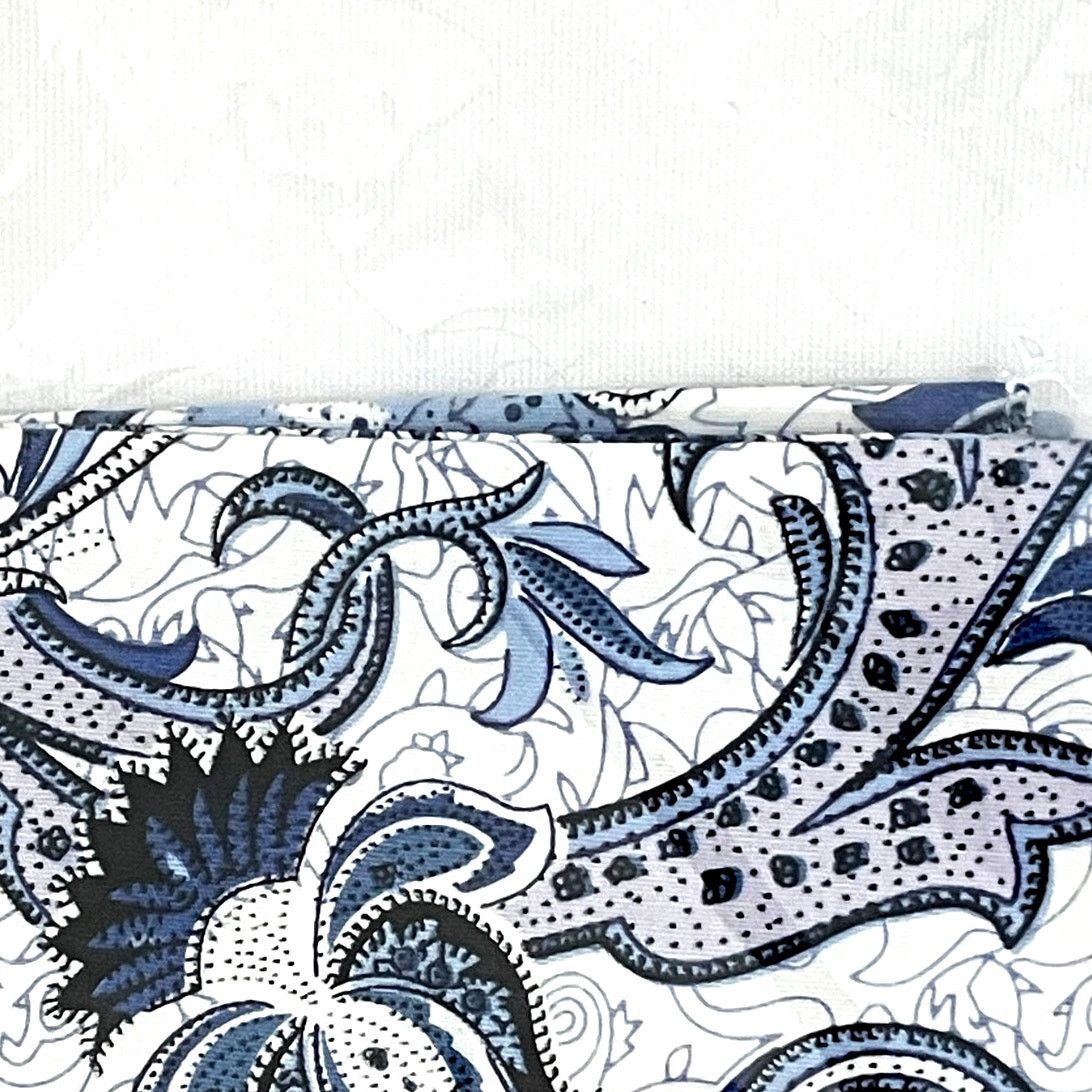 Other 2pc Set Perfect Pocket Squares Cotton - White & Paisley Blue Size ONE SIZE - 2 Thumbnail