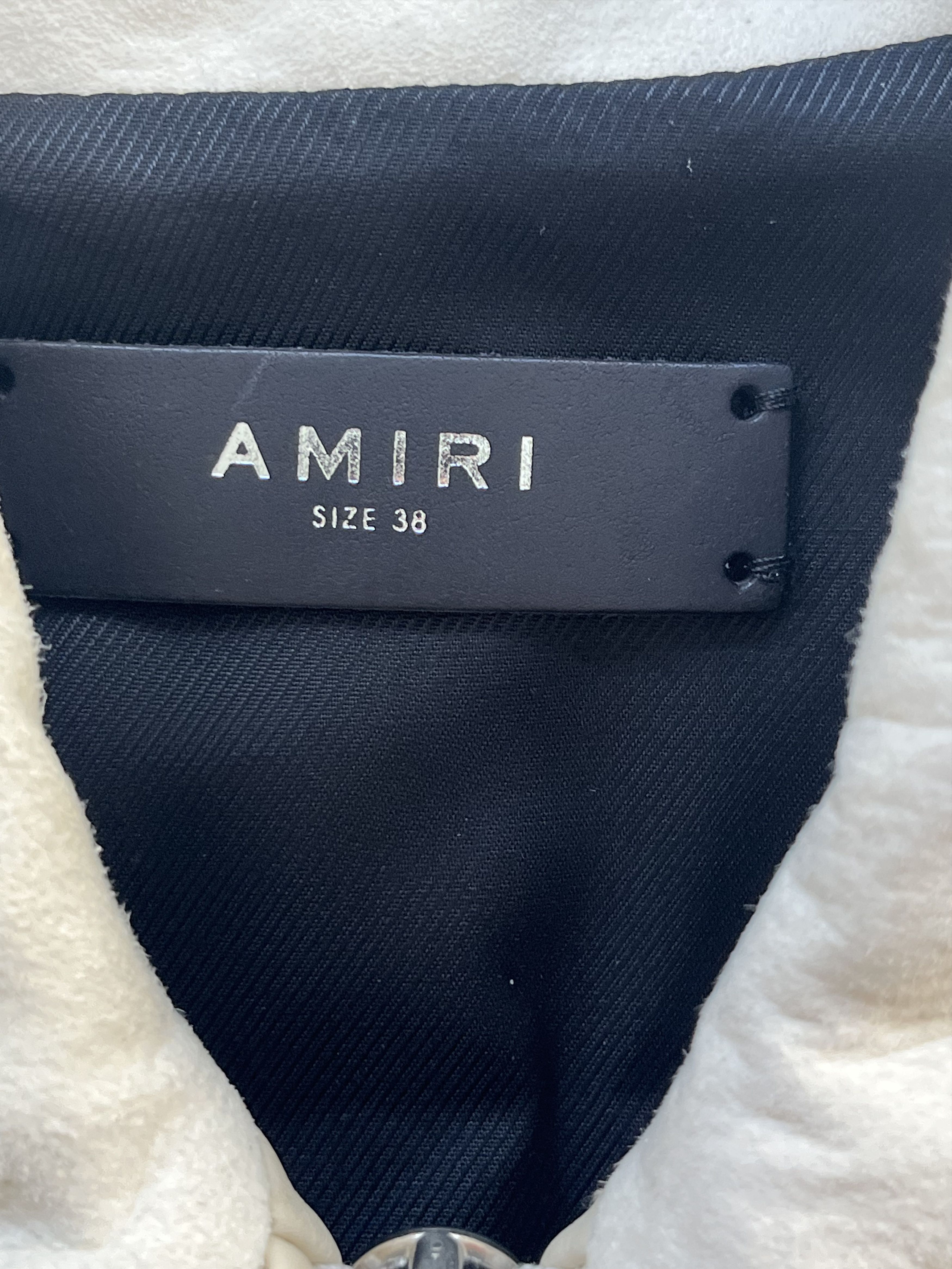 Amiri AMIRI Women’s Leather Zip Jacket – Bone White Size M / US 6-8 / IT 42-44 - 4 Thumbnail