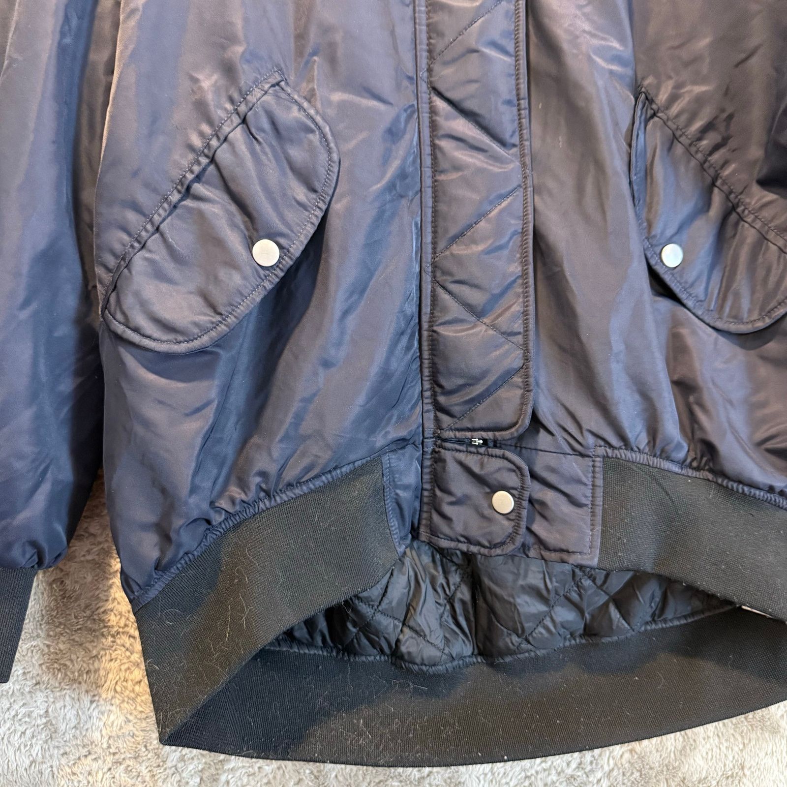 Zara Zara Oversized Bomber Jacket Raincoat Women's XS Blue Black Size XS / US 0-2 / IT 36-38 - 6 Thumbnail