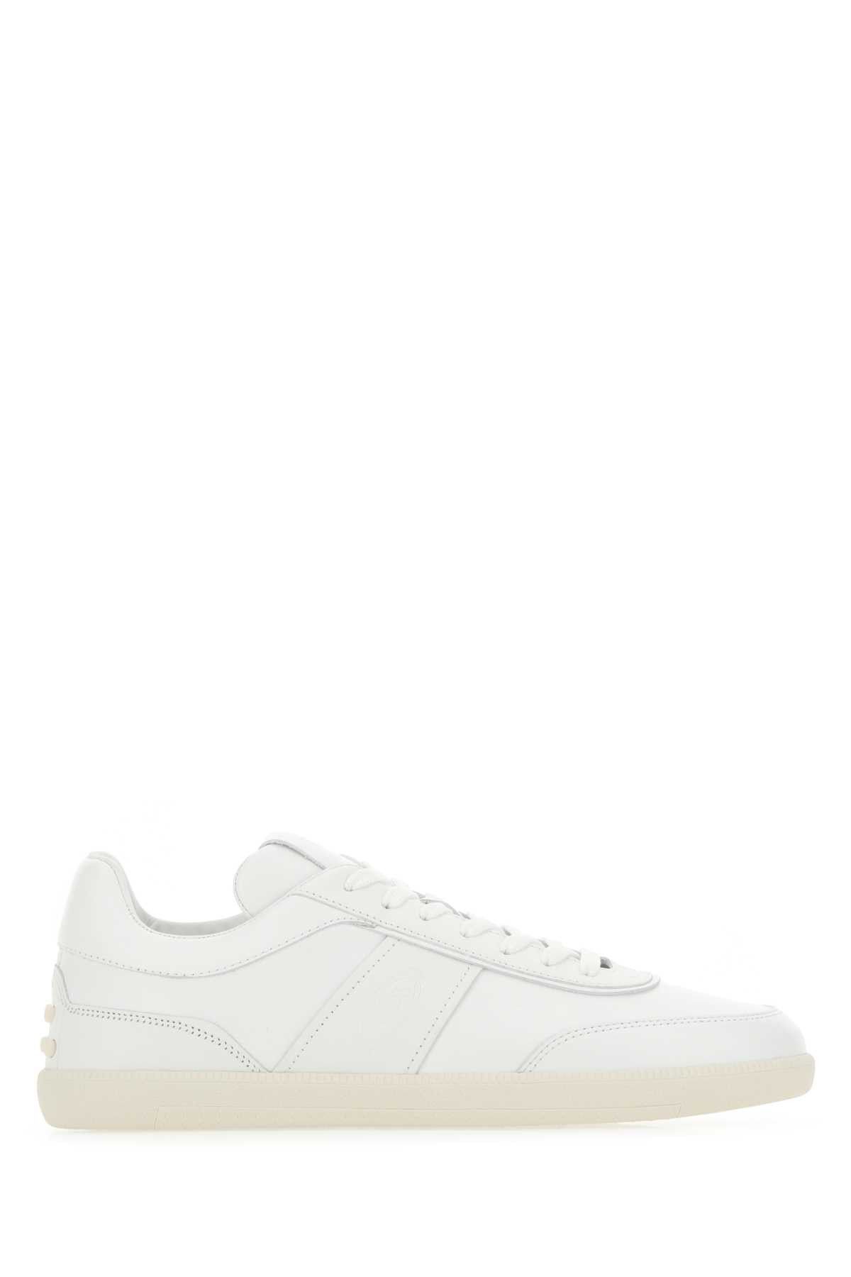 image of Tods White Leather Tabs Sneakers, Men's (Size 11)