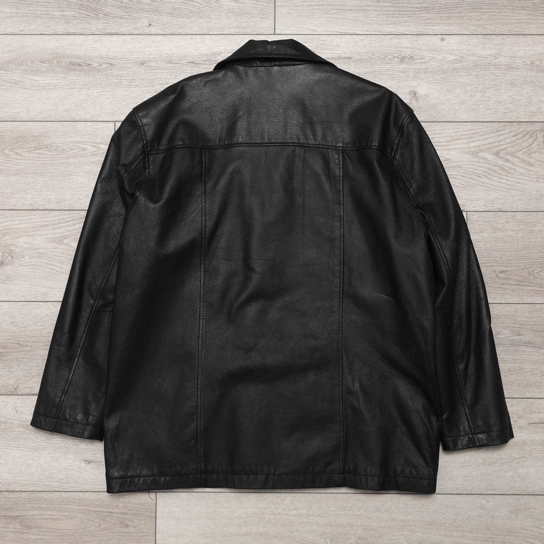 Vintage Amazing Vintage Y2K Super Soft Black Leather Coat Jacket Size US XL / EU 56 / 4 - 10 Thumbnail
