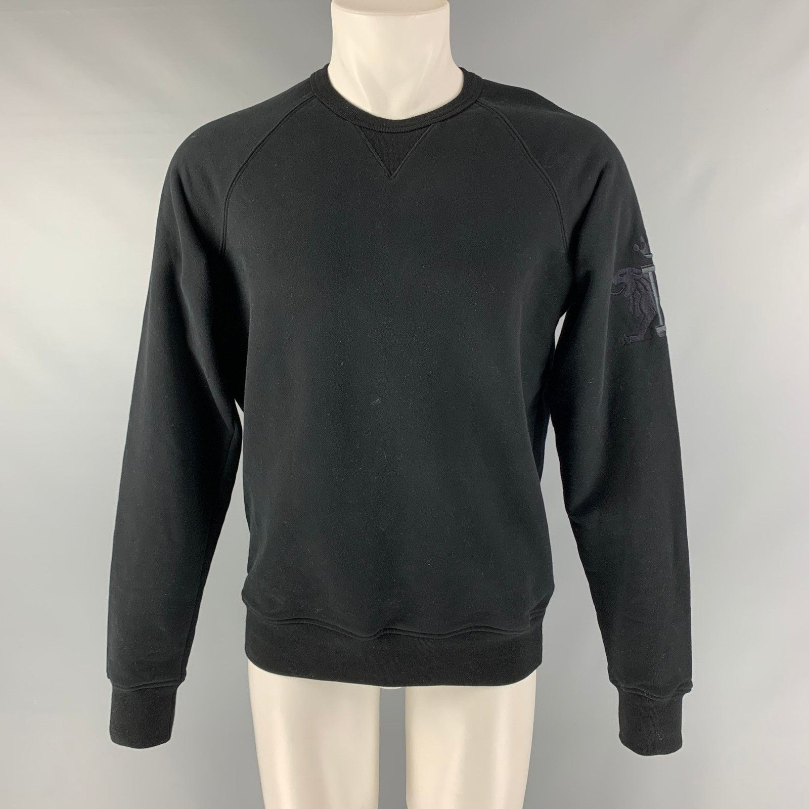 Baracuta BARACUTA Size M Black Solid Cotton Crew-Neck Sweatshirt Size US M / EU 48-50 / 2 - 1 Thumbnail