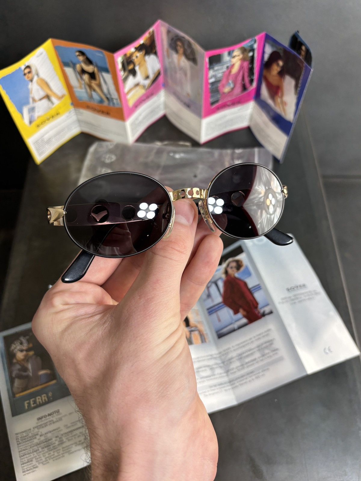 Designer NOS 1990s Sunglasses Metal JPG Diesel Sover Italy Deadstock Size ONE SIZE - 2 Thumbnail